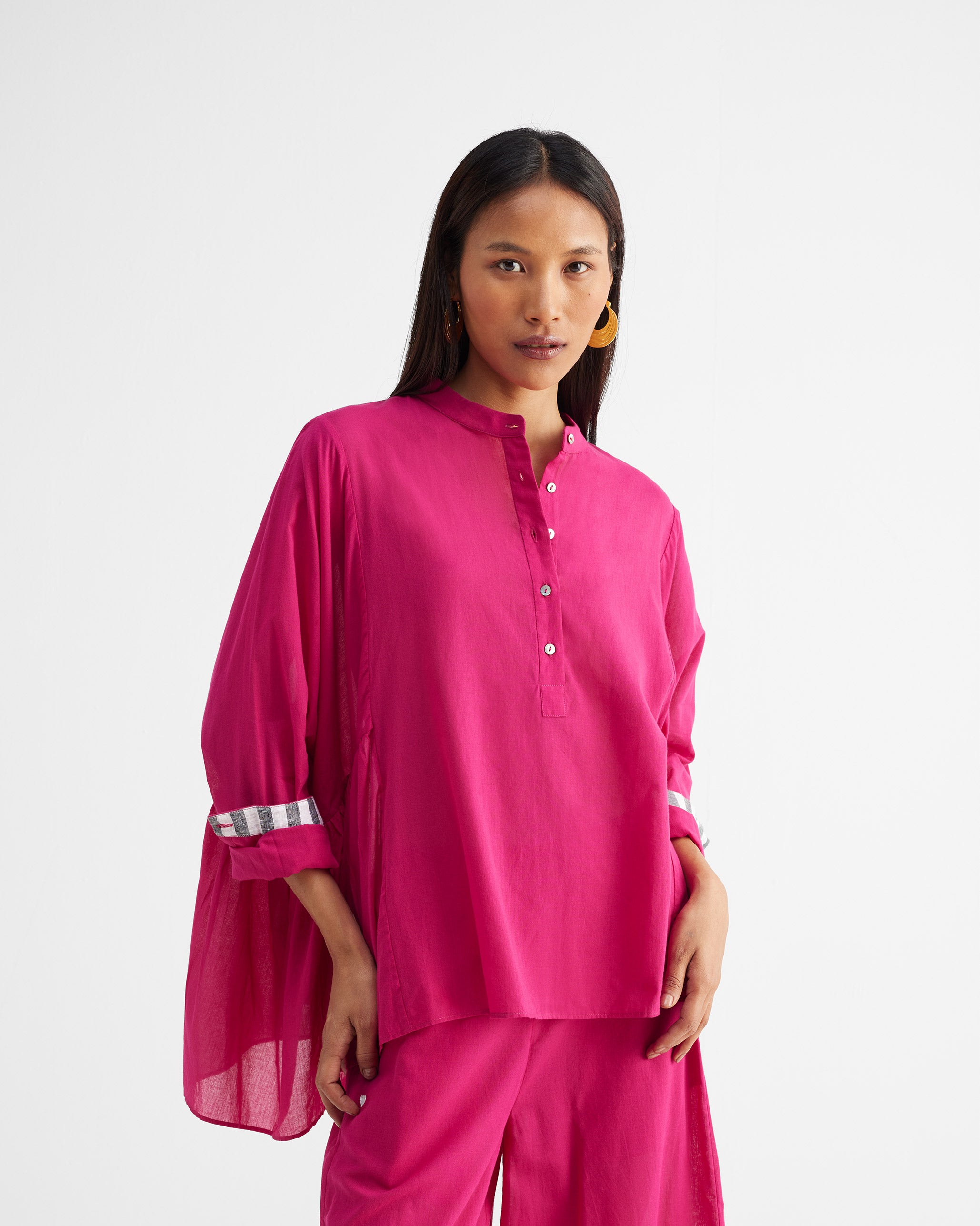 The Dolman Top Set - Fuchsia