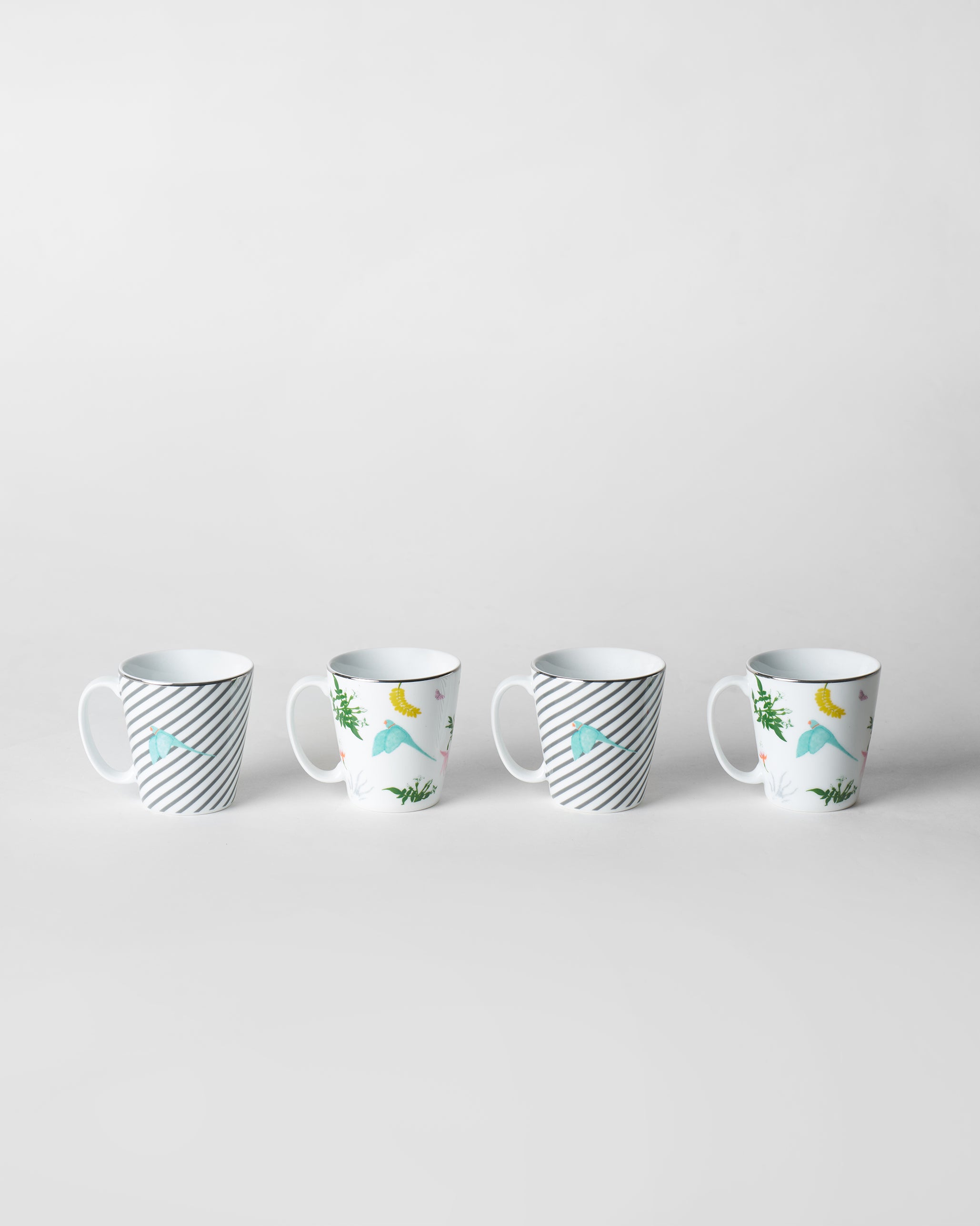 Botanical Coffee Mugs - Set of 4