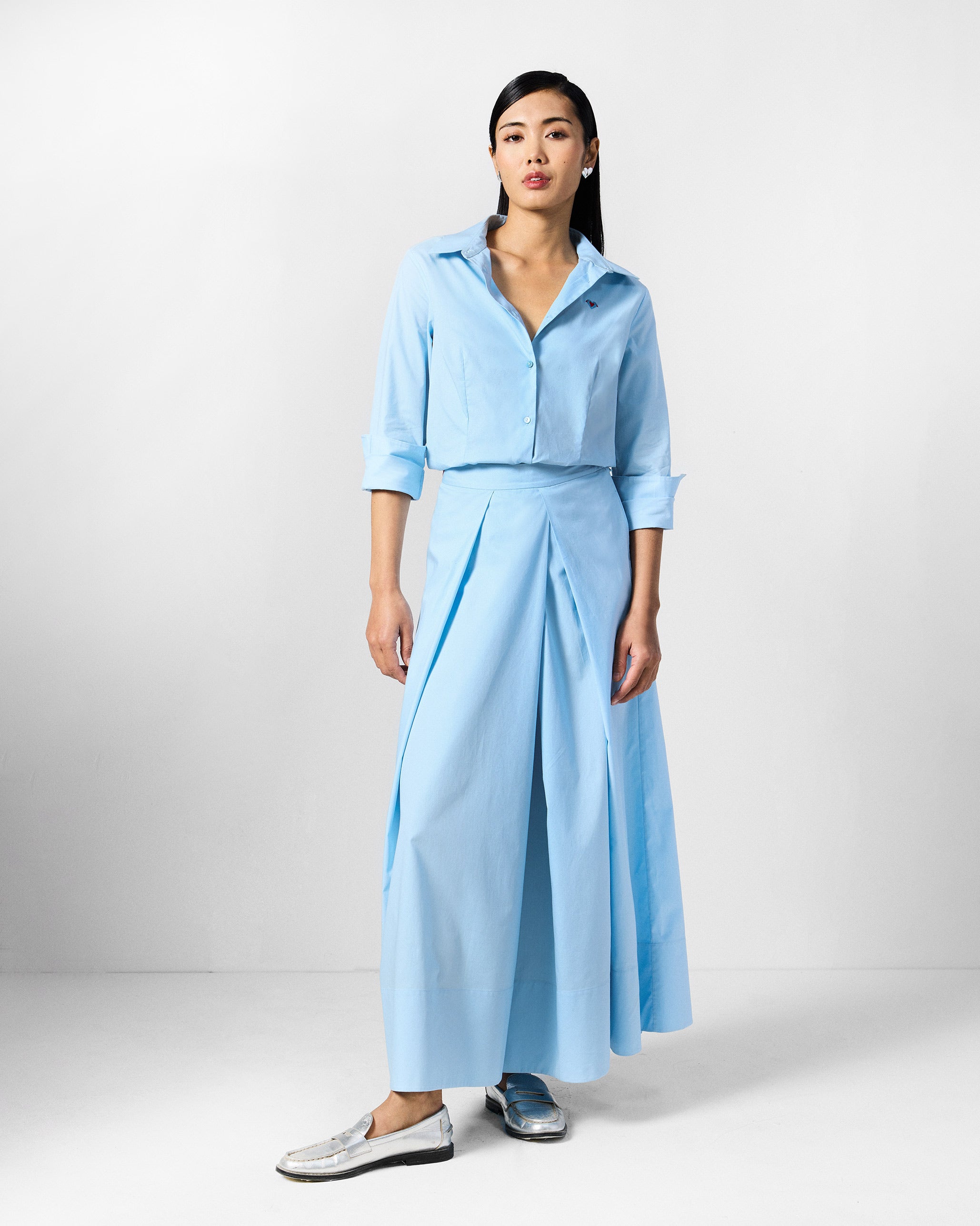 The Ela Shirt Set - Ice Blue