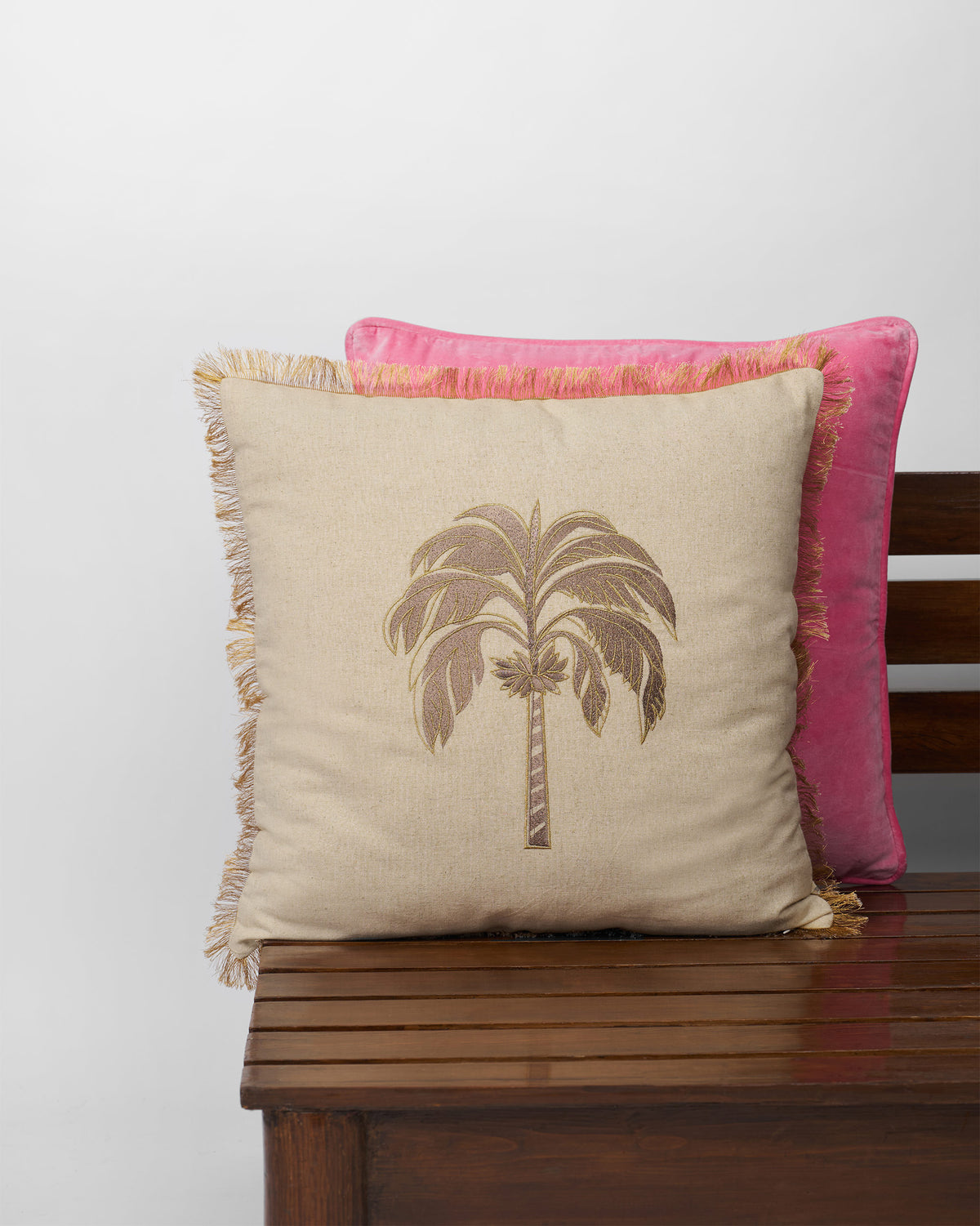 GIlded Palm Cushion Cover