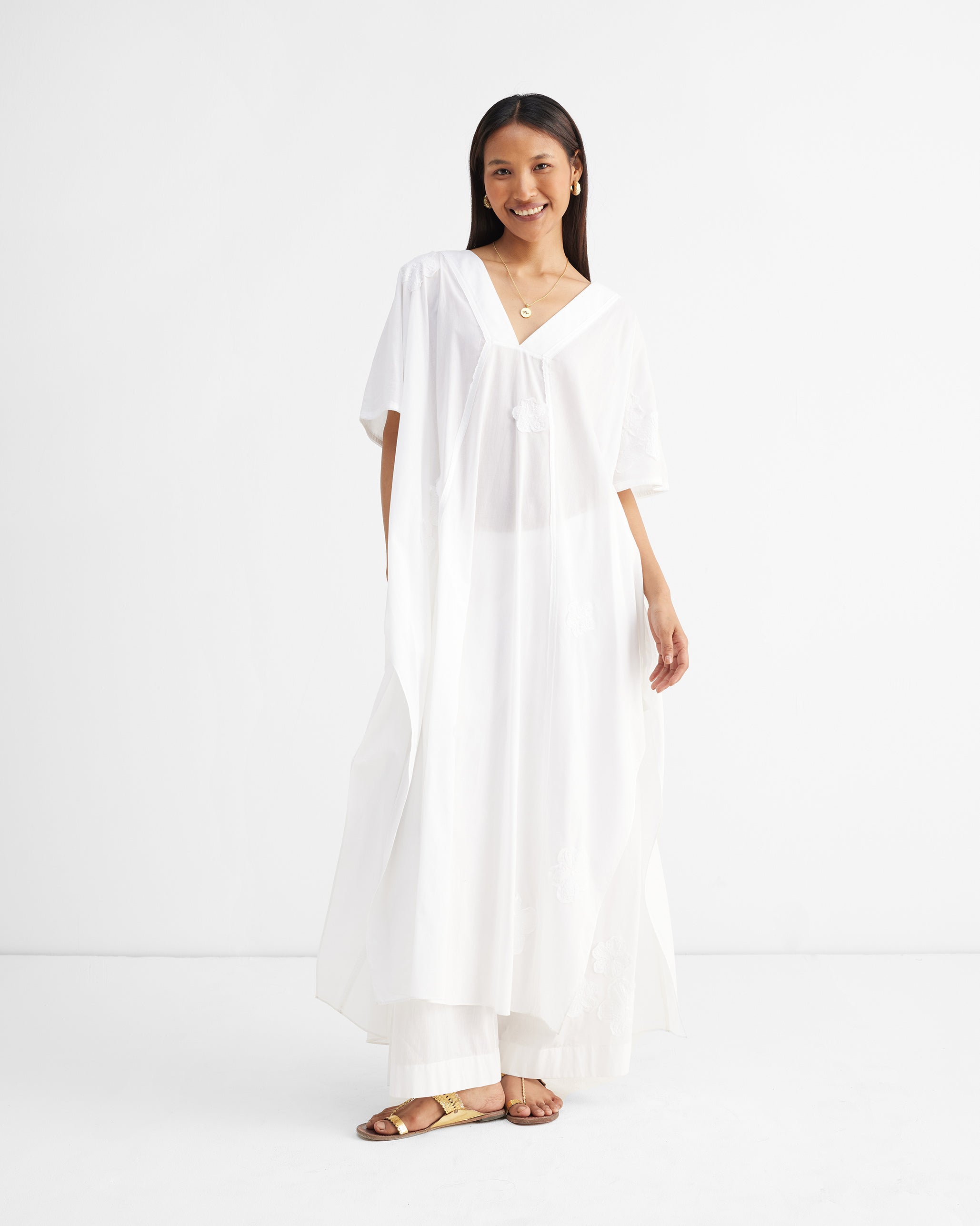 Basic Pyjamas - White Embroidery
