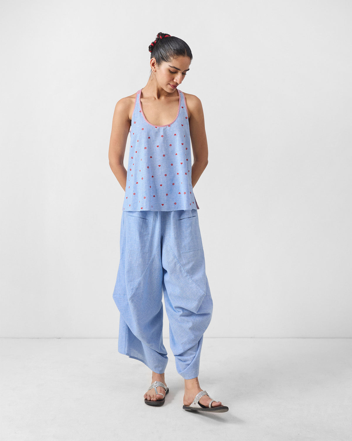 Moshi Racerback Top - Blue & Red Print