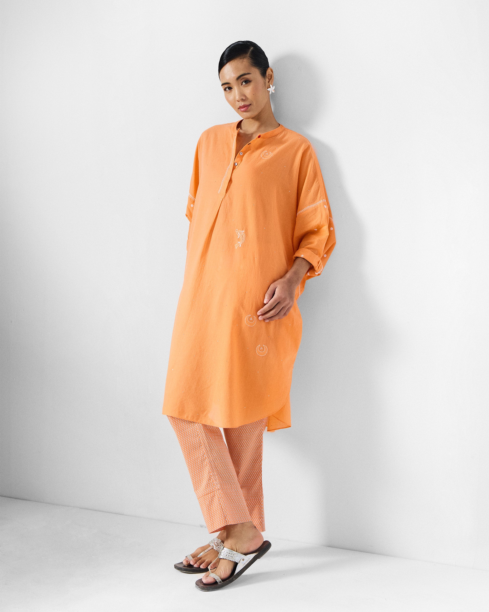 The Lazy Sunday Tunic Set - Orange