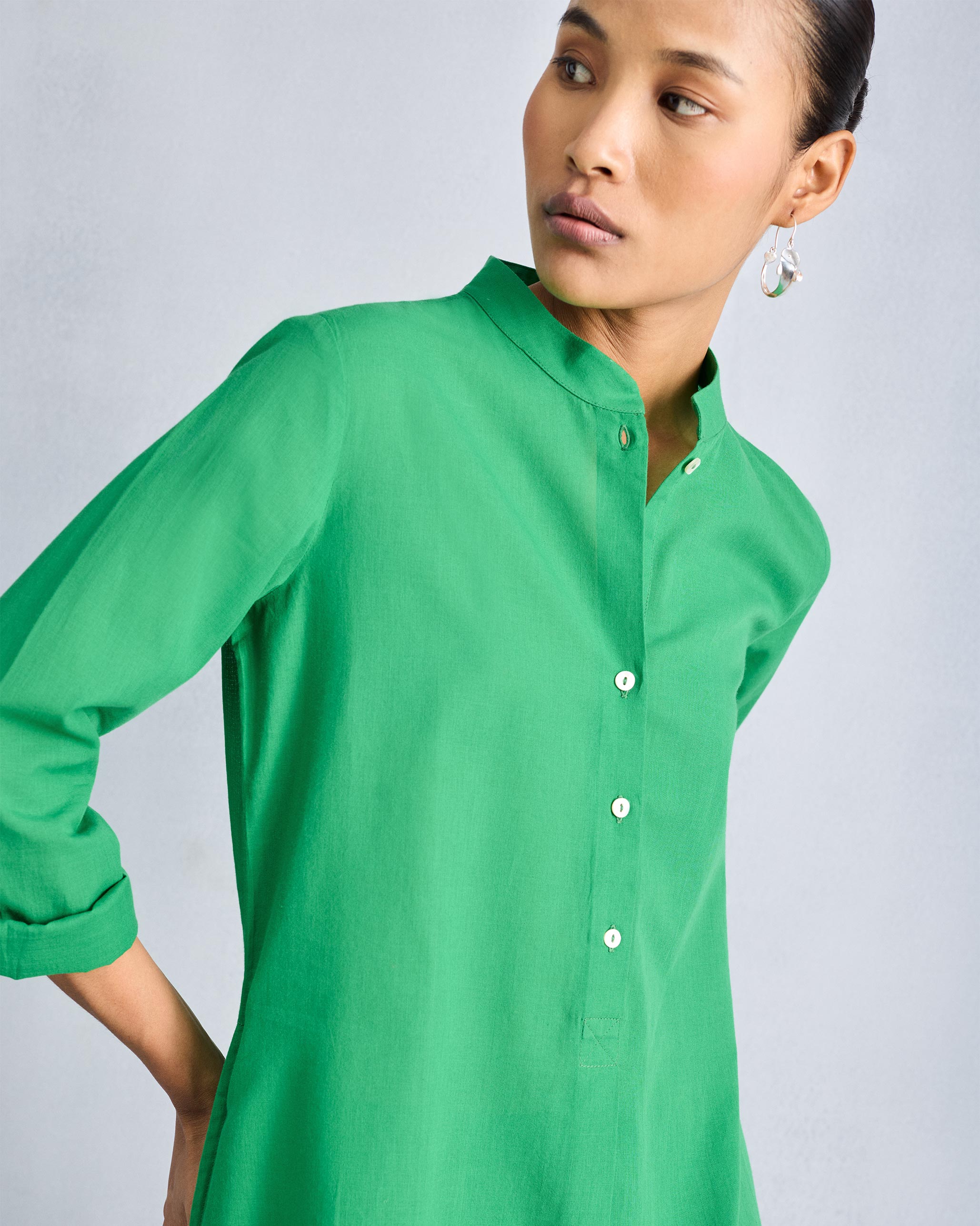 The Basic Long Length Kurta Set - Green
