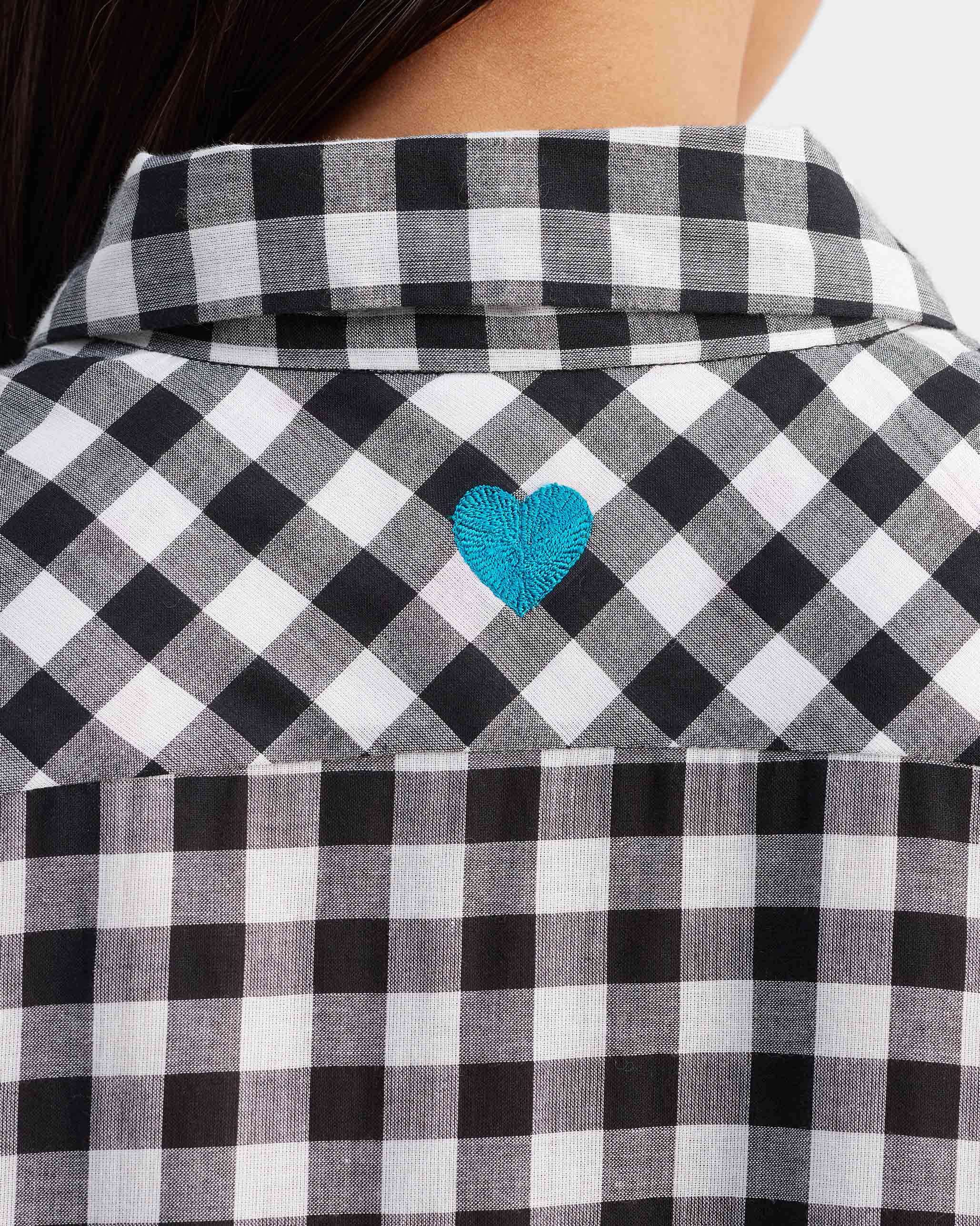 The Shirt Collar Kurta Set - Black & White Checks