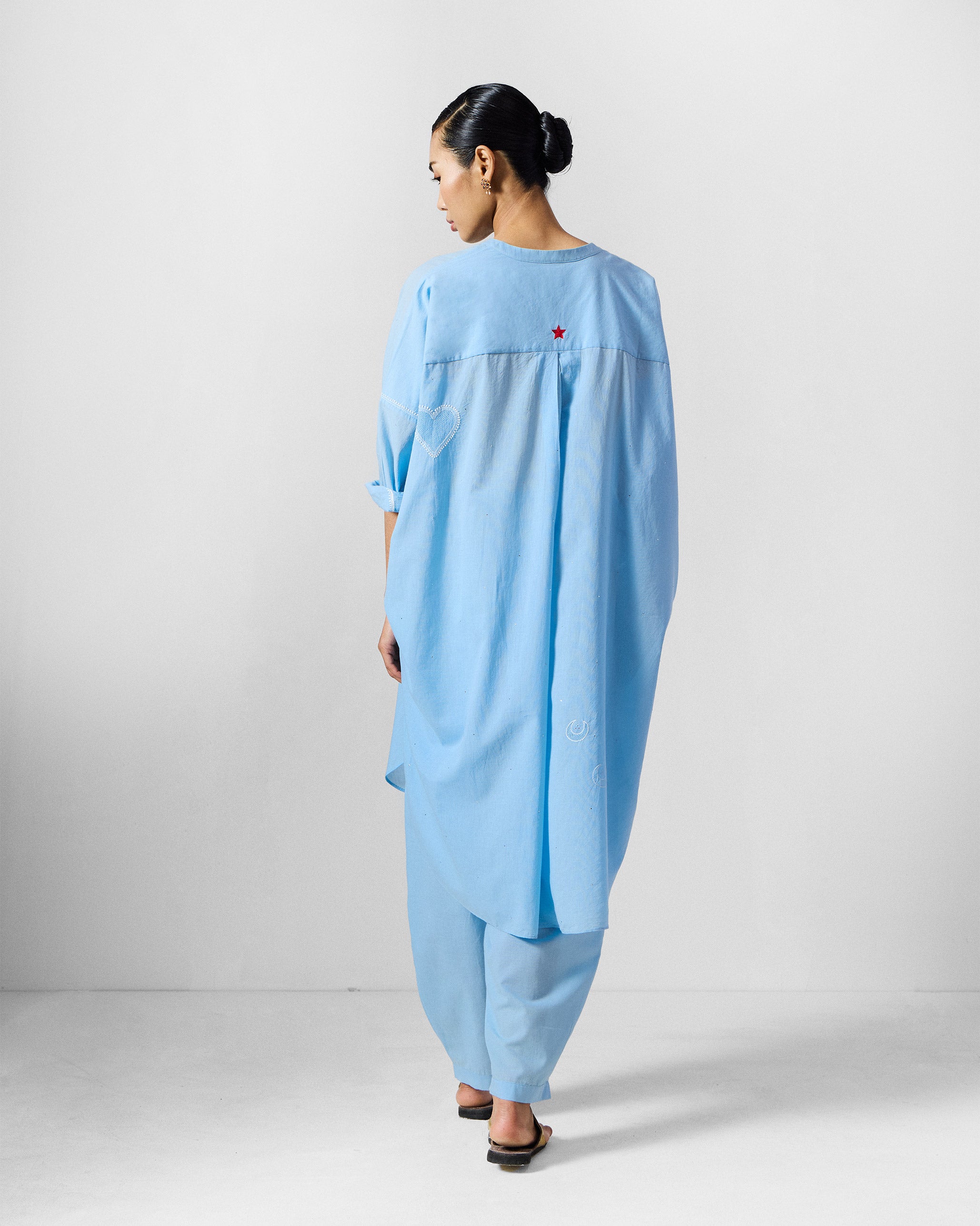 The Lazy Sunday Tunic Set - Ice Blue