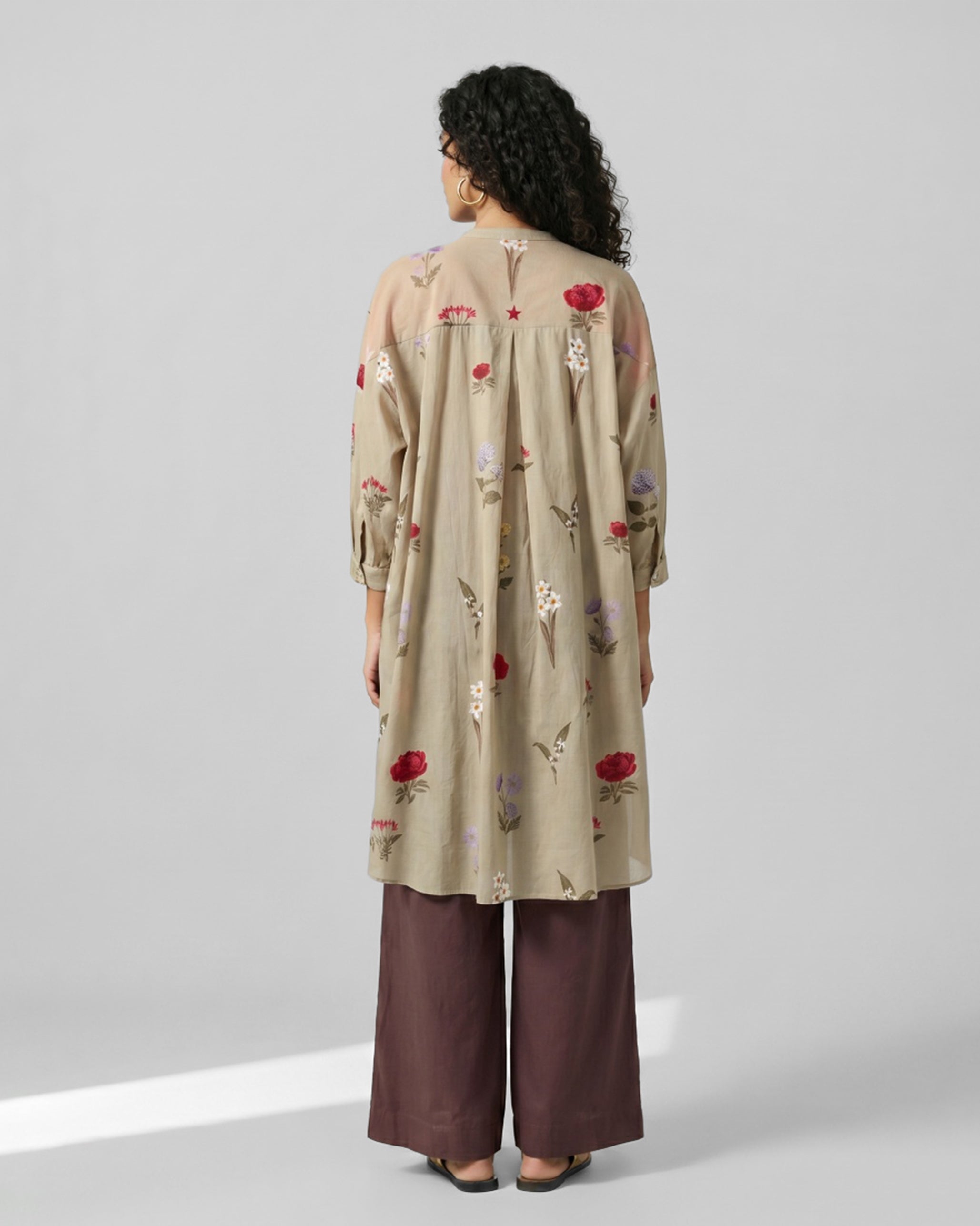 Lazy Sunday Tunic - Beige Printed