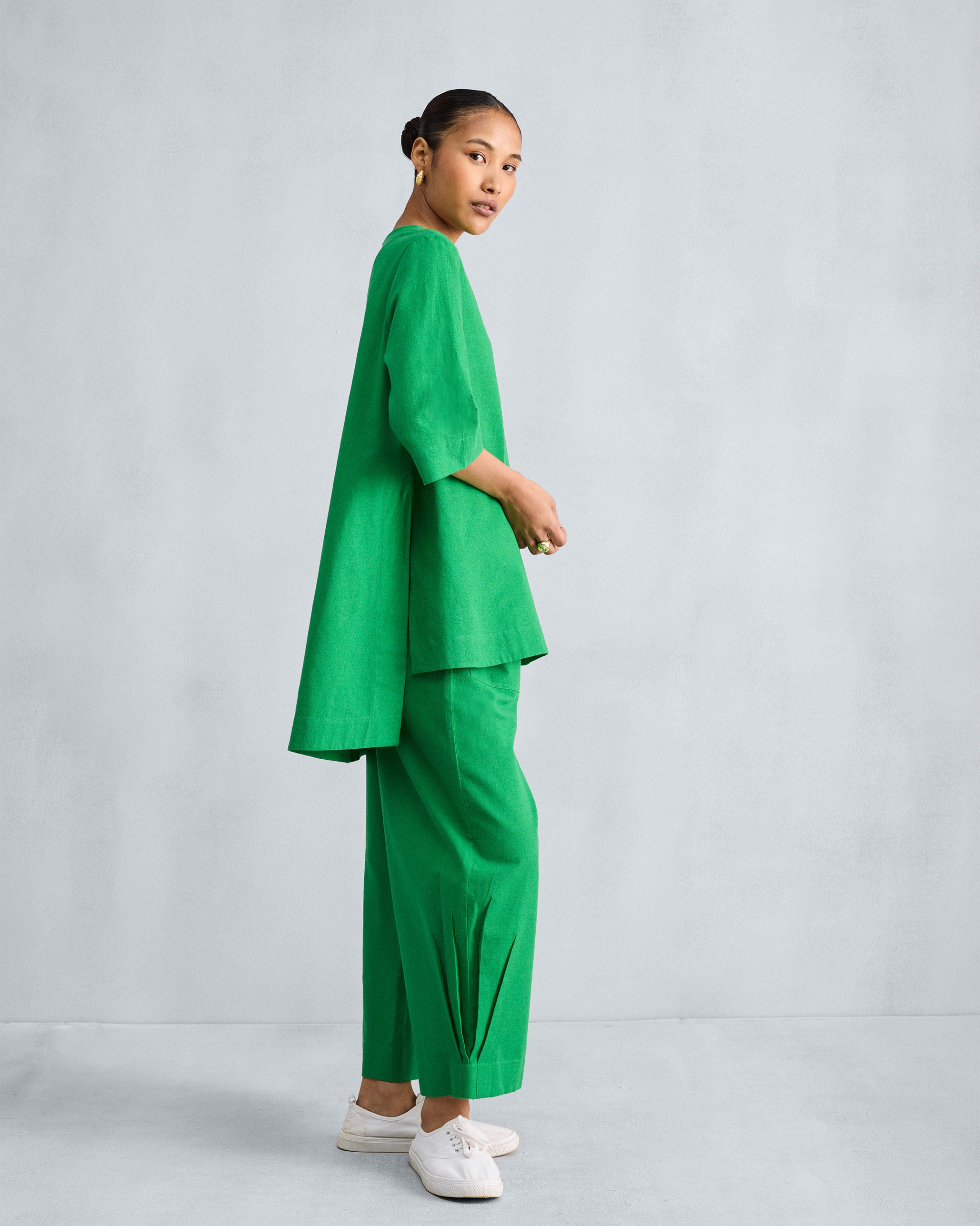 The High Slit Top Set - Green