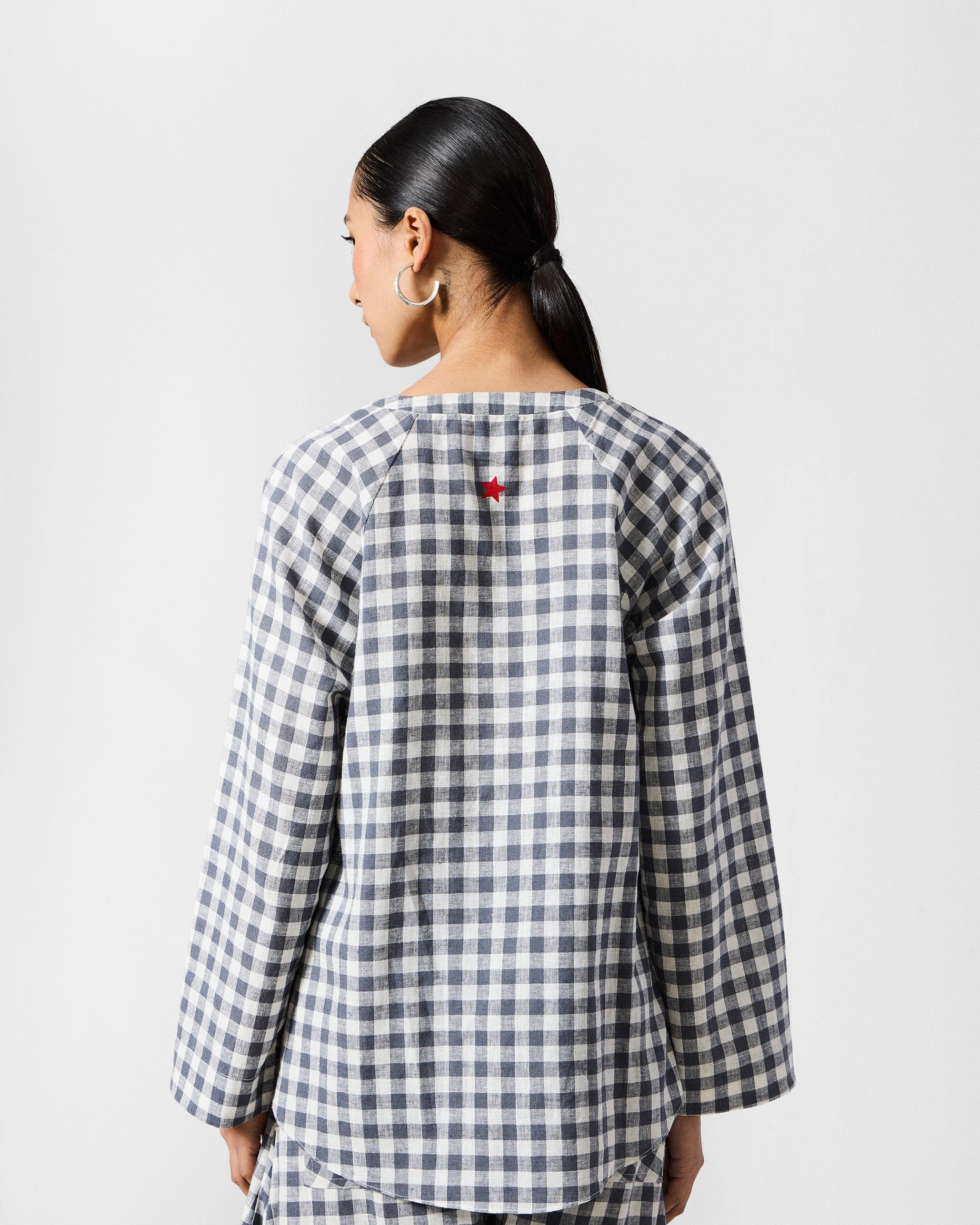 The Zil Top Set - Charcoal & White Checks