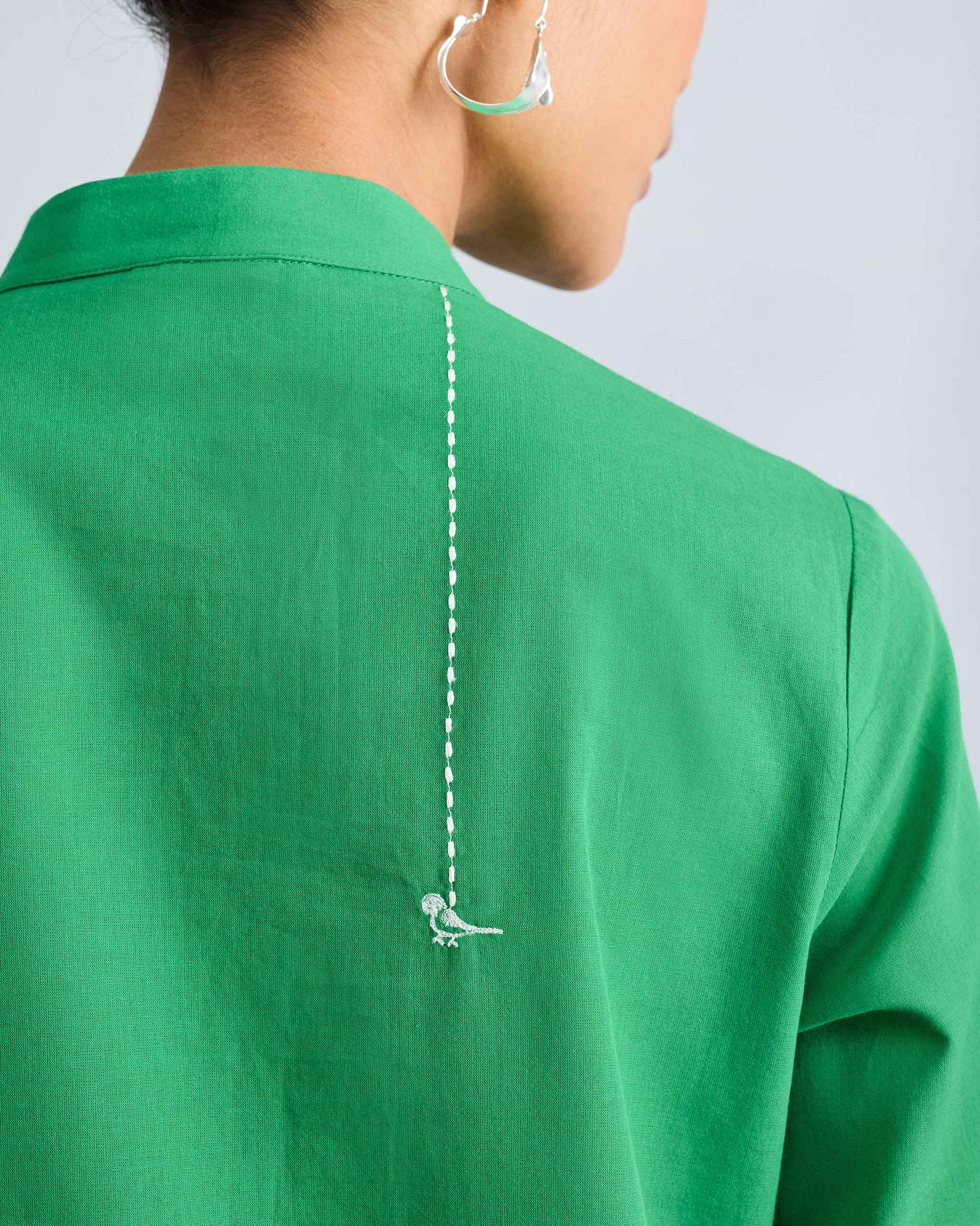 The Basic Long Length Kurta Set - Green
