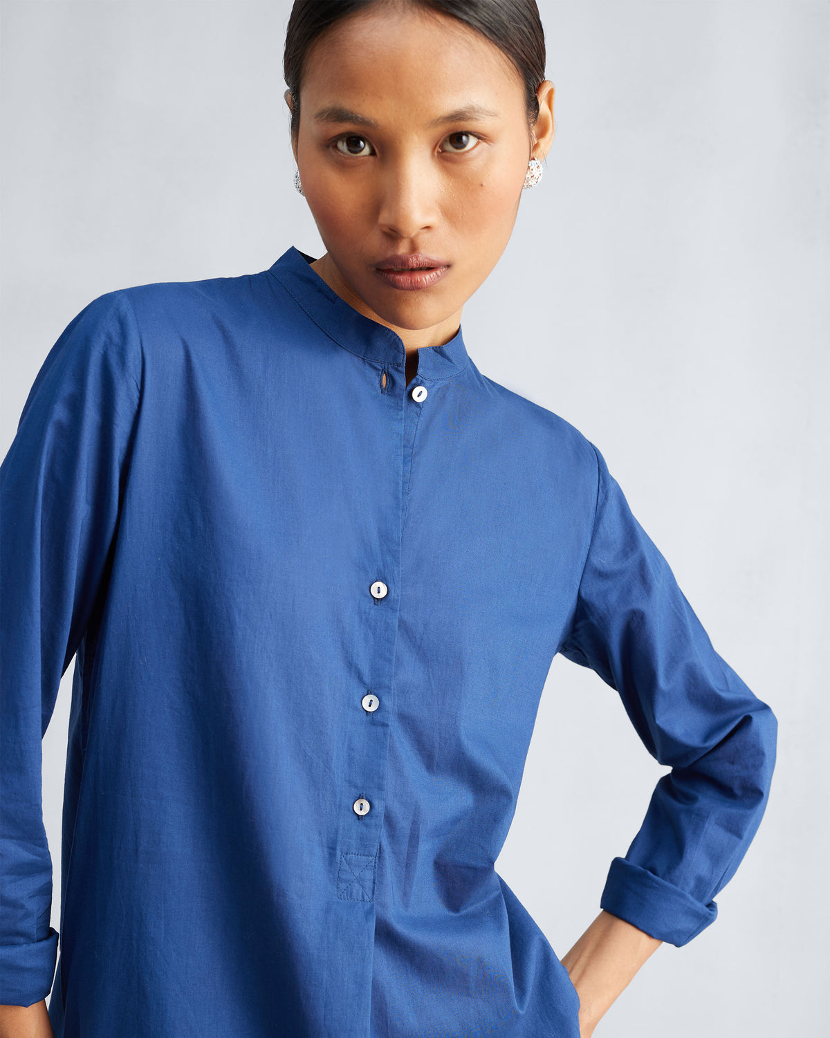 The Basic Long Length Kurta Set - Navy