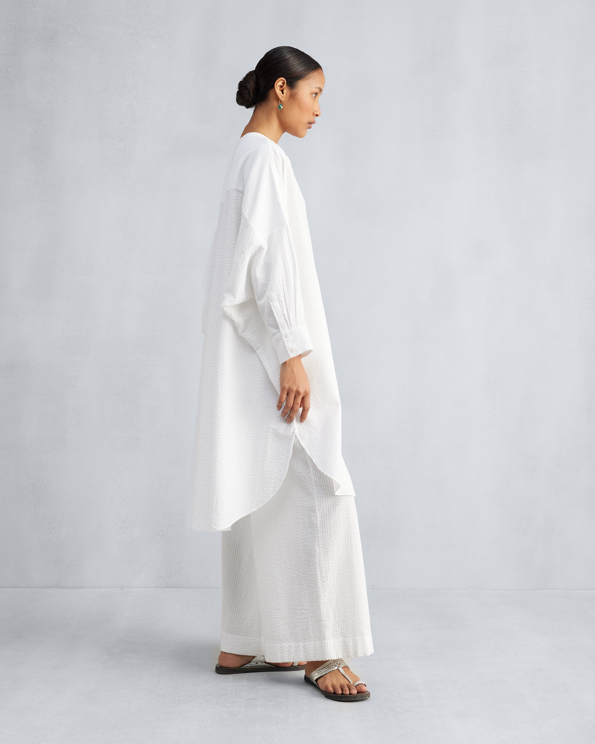 The Lazy Sunday Tunic Set - White