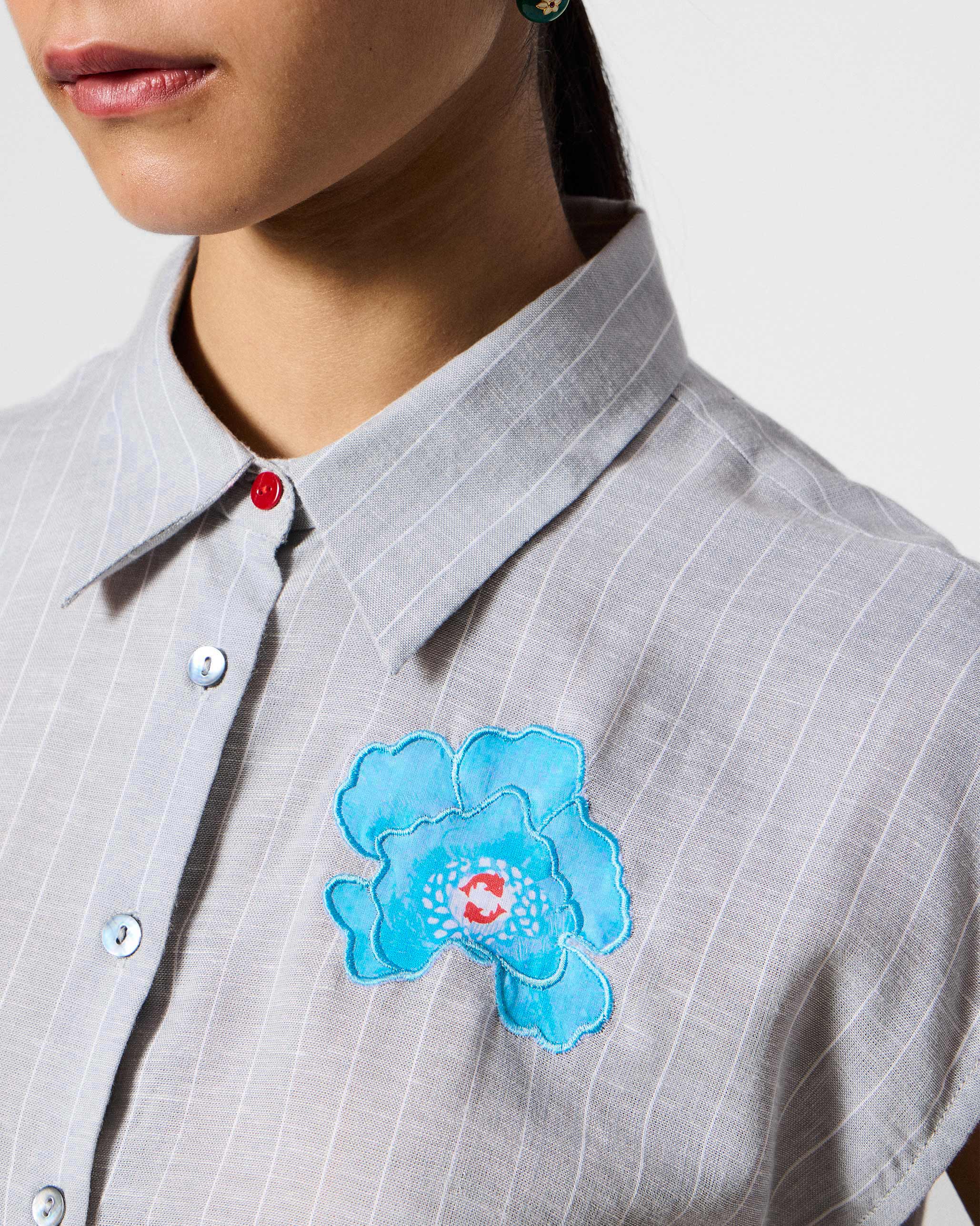 The Rin Top Set - Grey & White Stripes