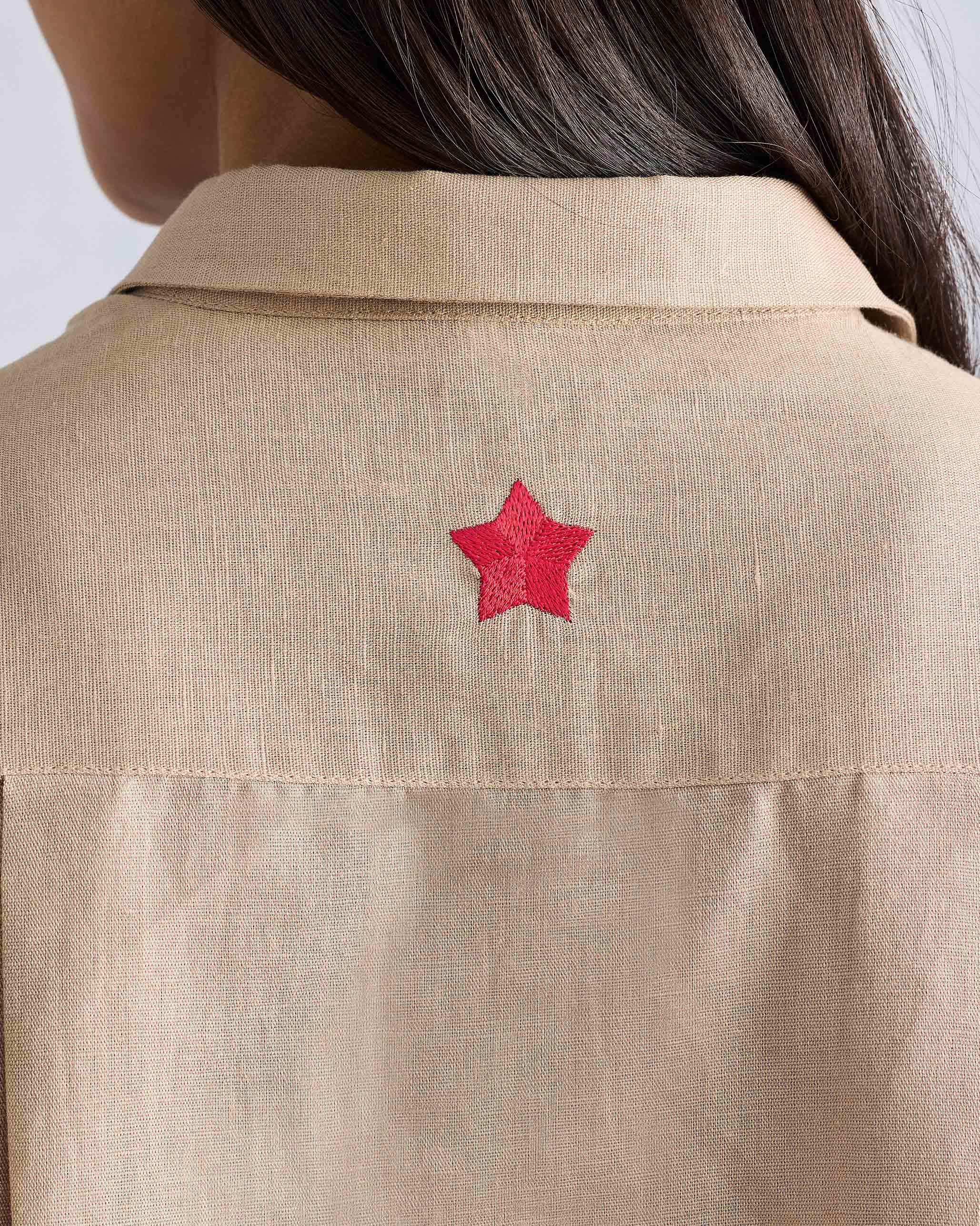 The Drop Armhole Shirt Set - Beige