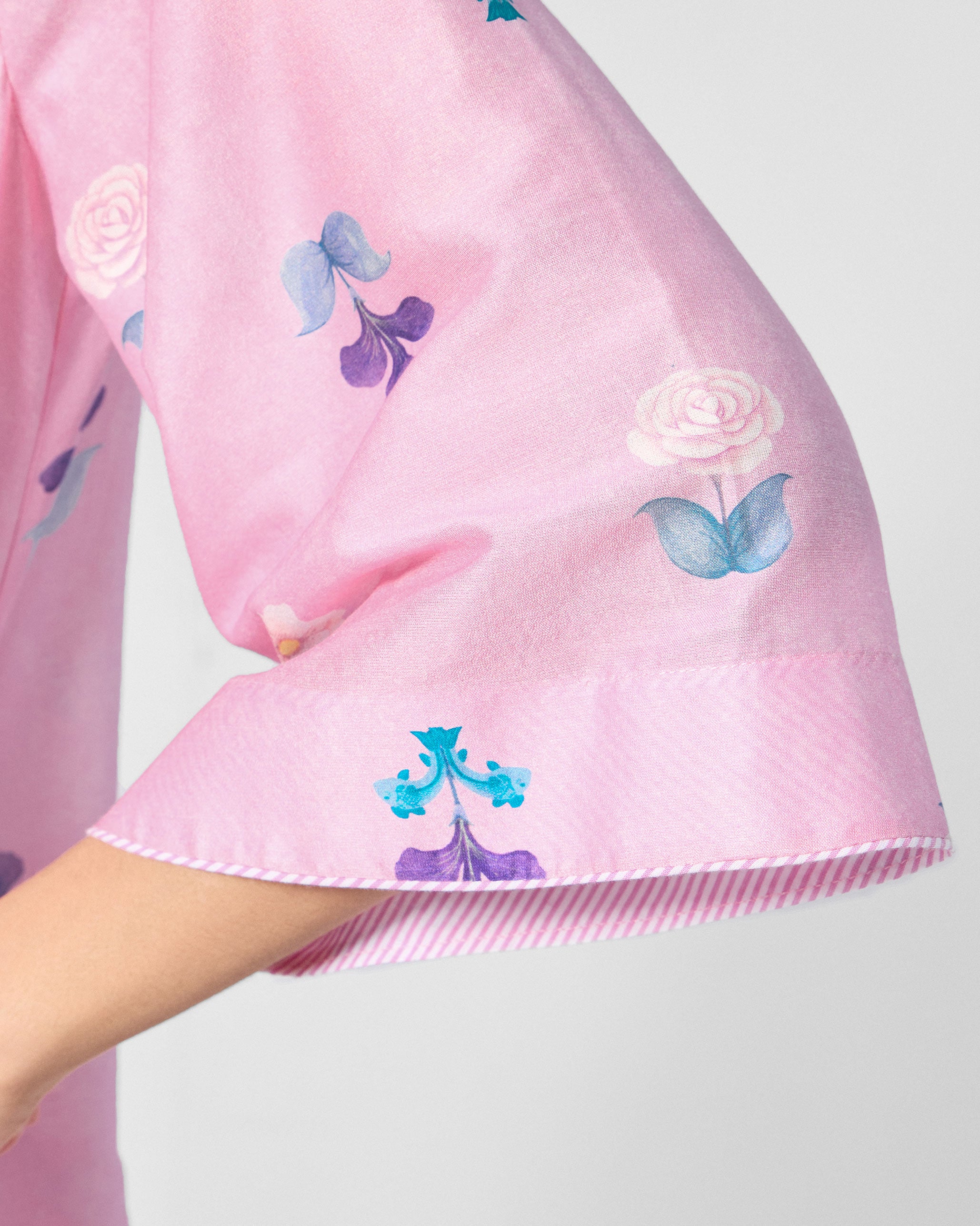 The Hera Kurta Set - Pink & White