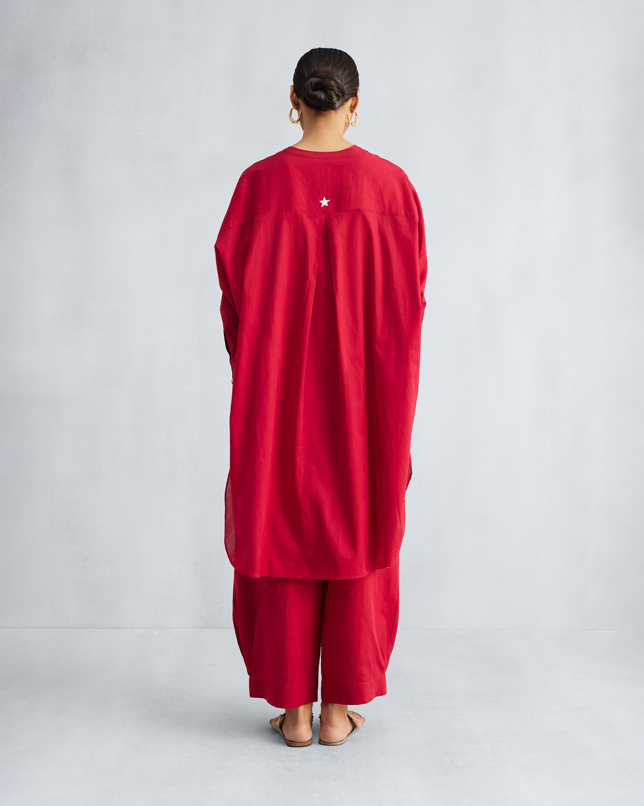 The Lazy sunday Tunic Set - Red