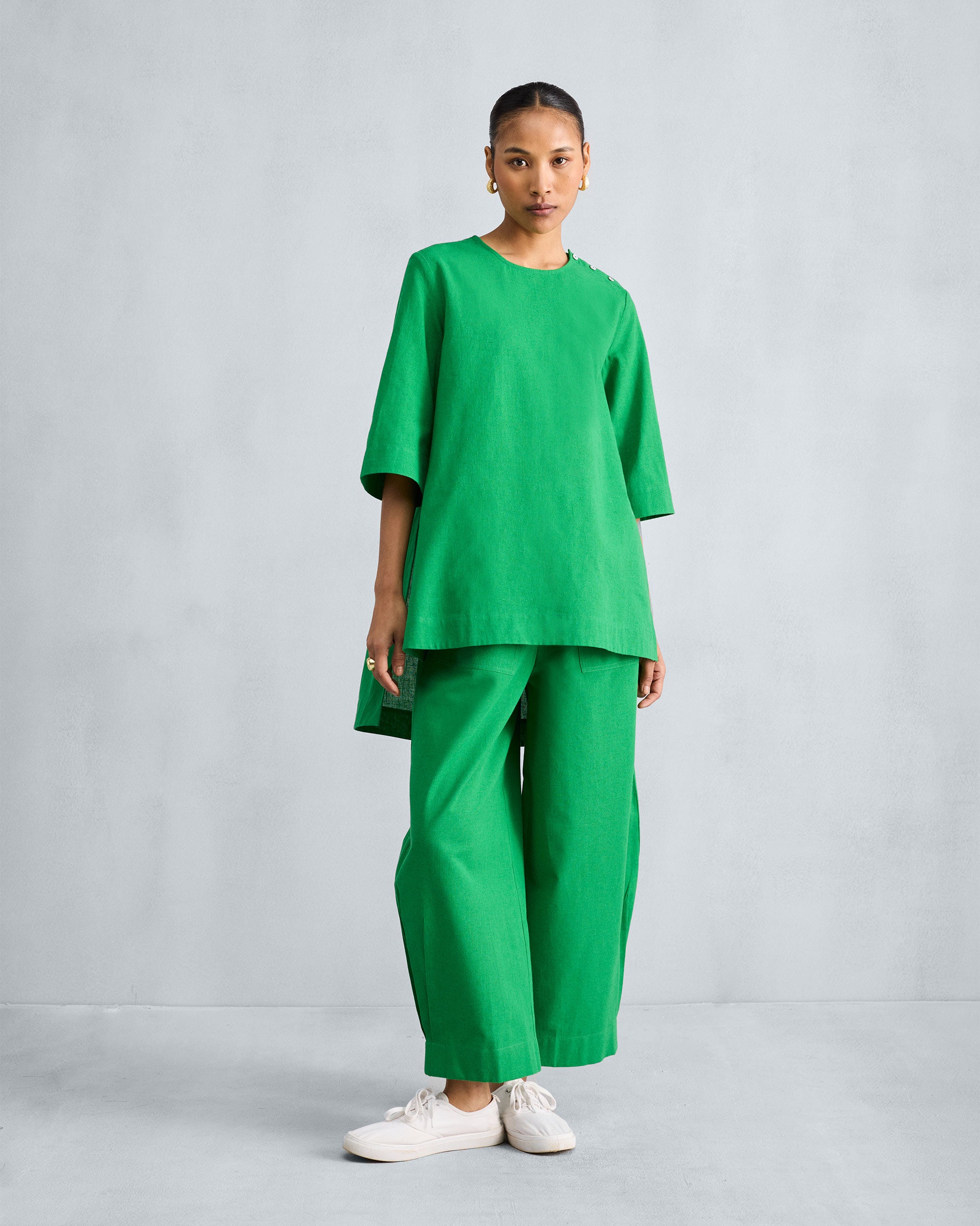 The High Slit Top Set - Green