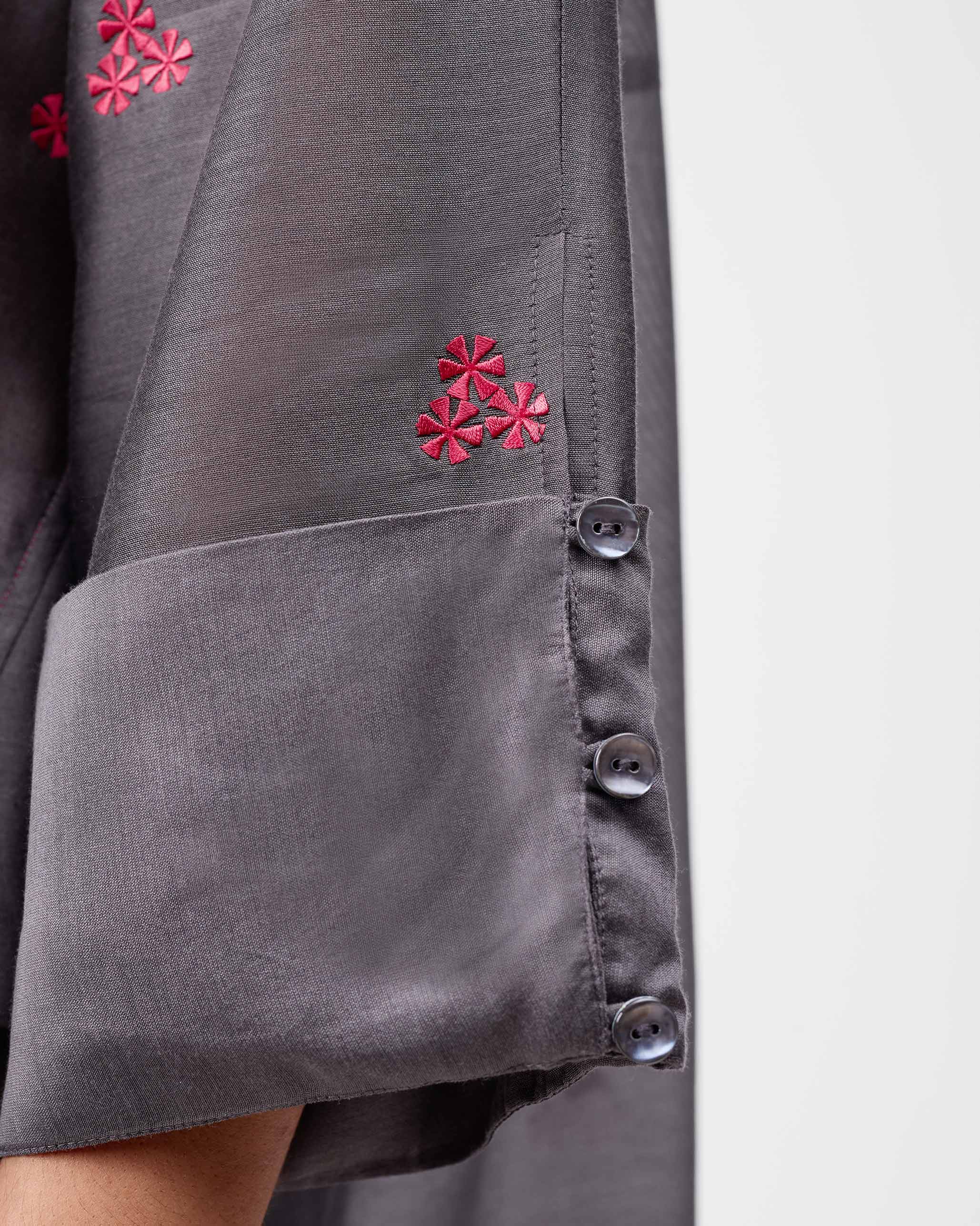 The Cirrus Set - Charcoal & Watermelon Embroidered