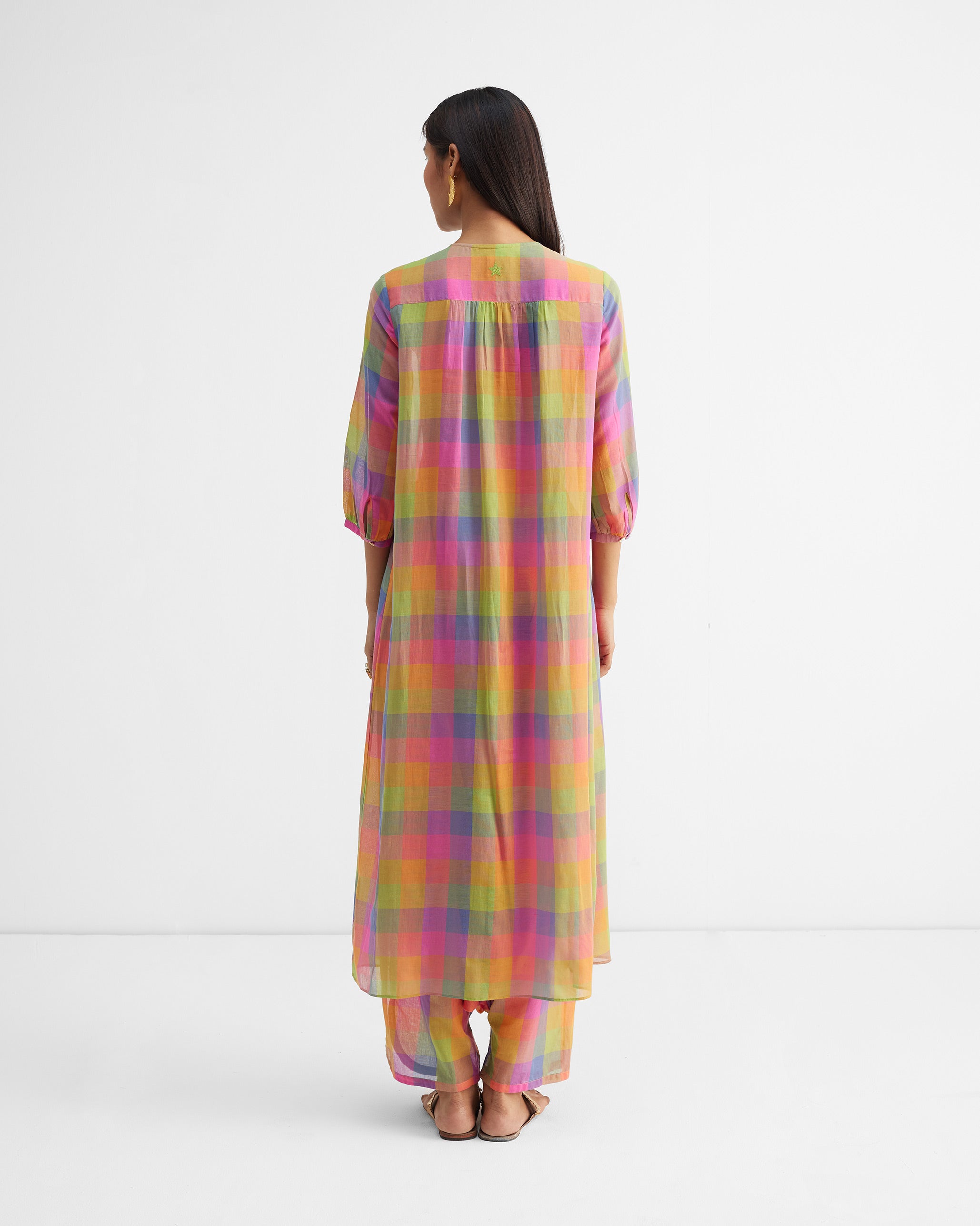 The Pleated Waist Kurta Set - Multi Colour