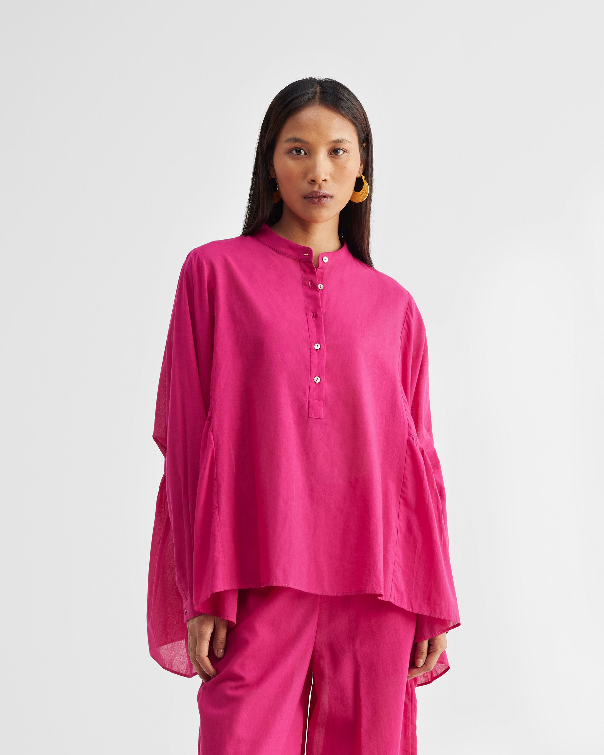The Dolman Top Set - Fuchsia