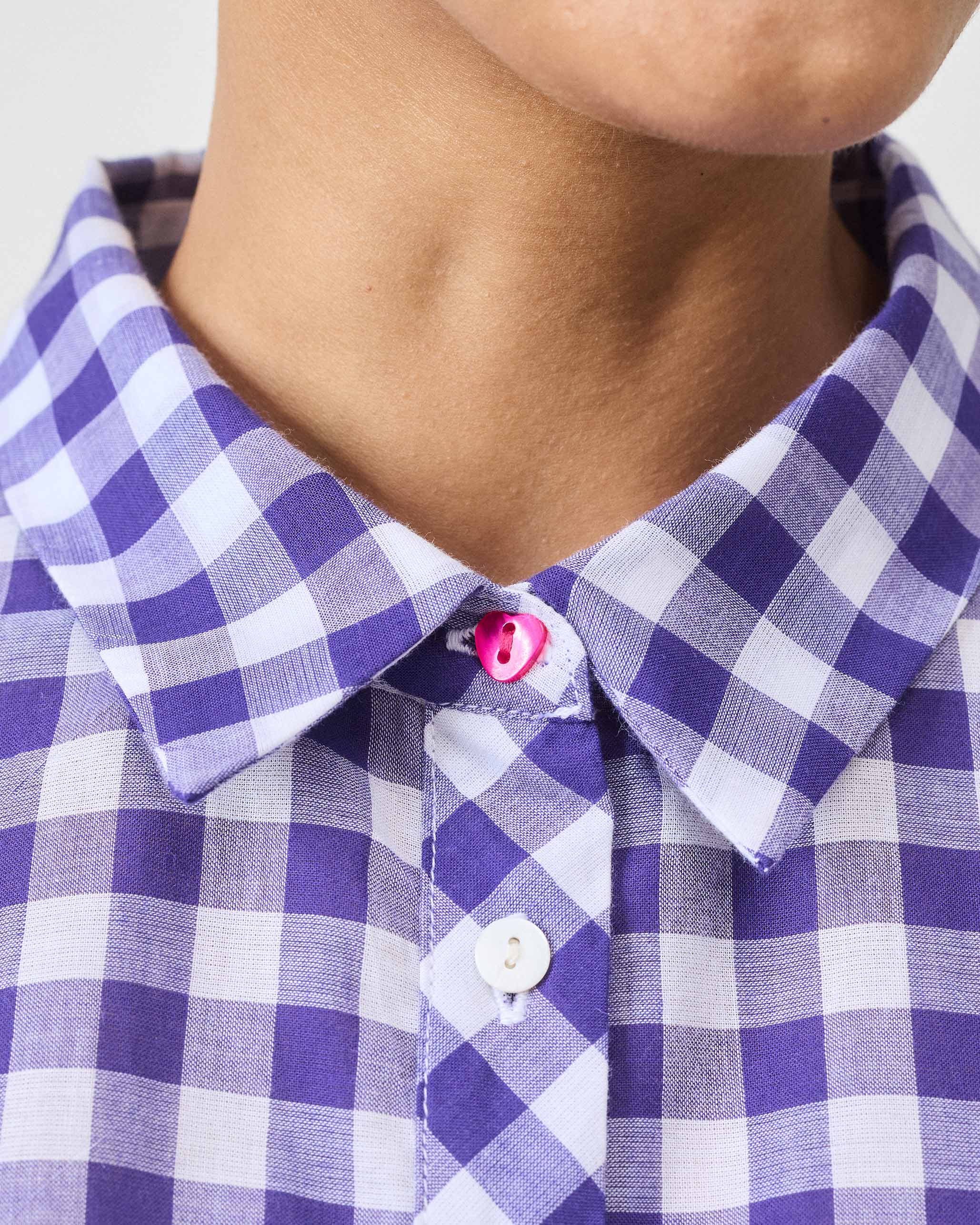 Anna Top Set - Purple & White Checks