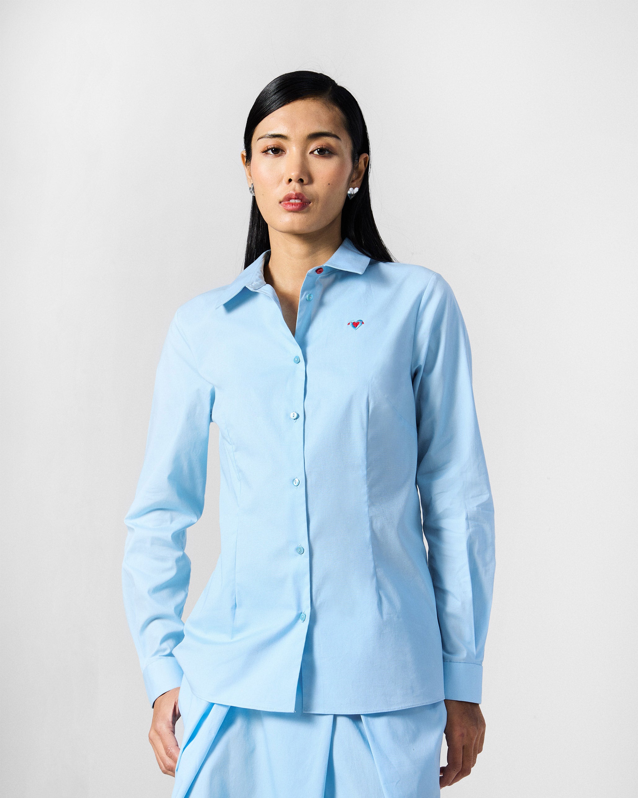 The Ela Shirt Set - Ice Blue