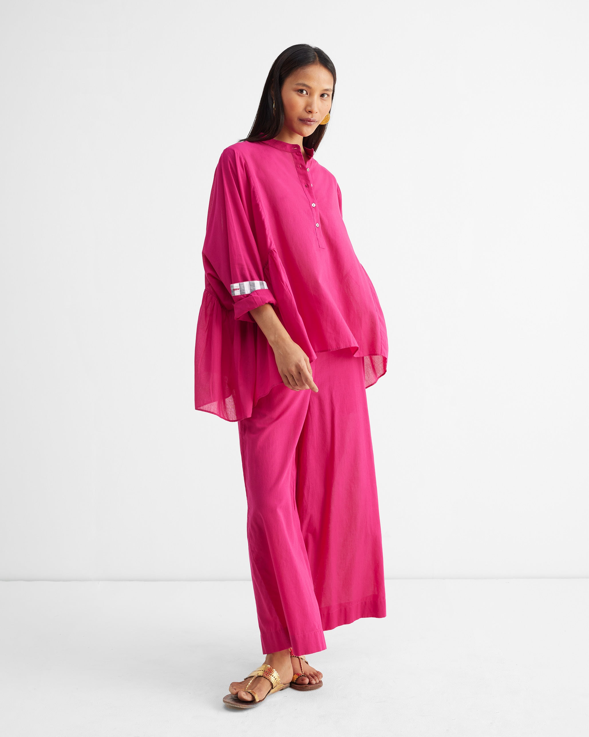The Dolman Top Set - Fuchsia