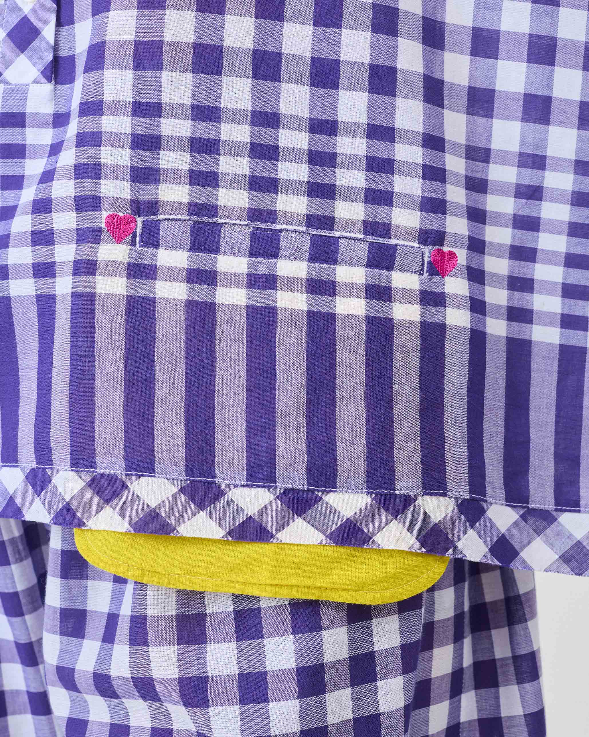 Anna Top Set - Purple & White Checks