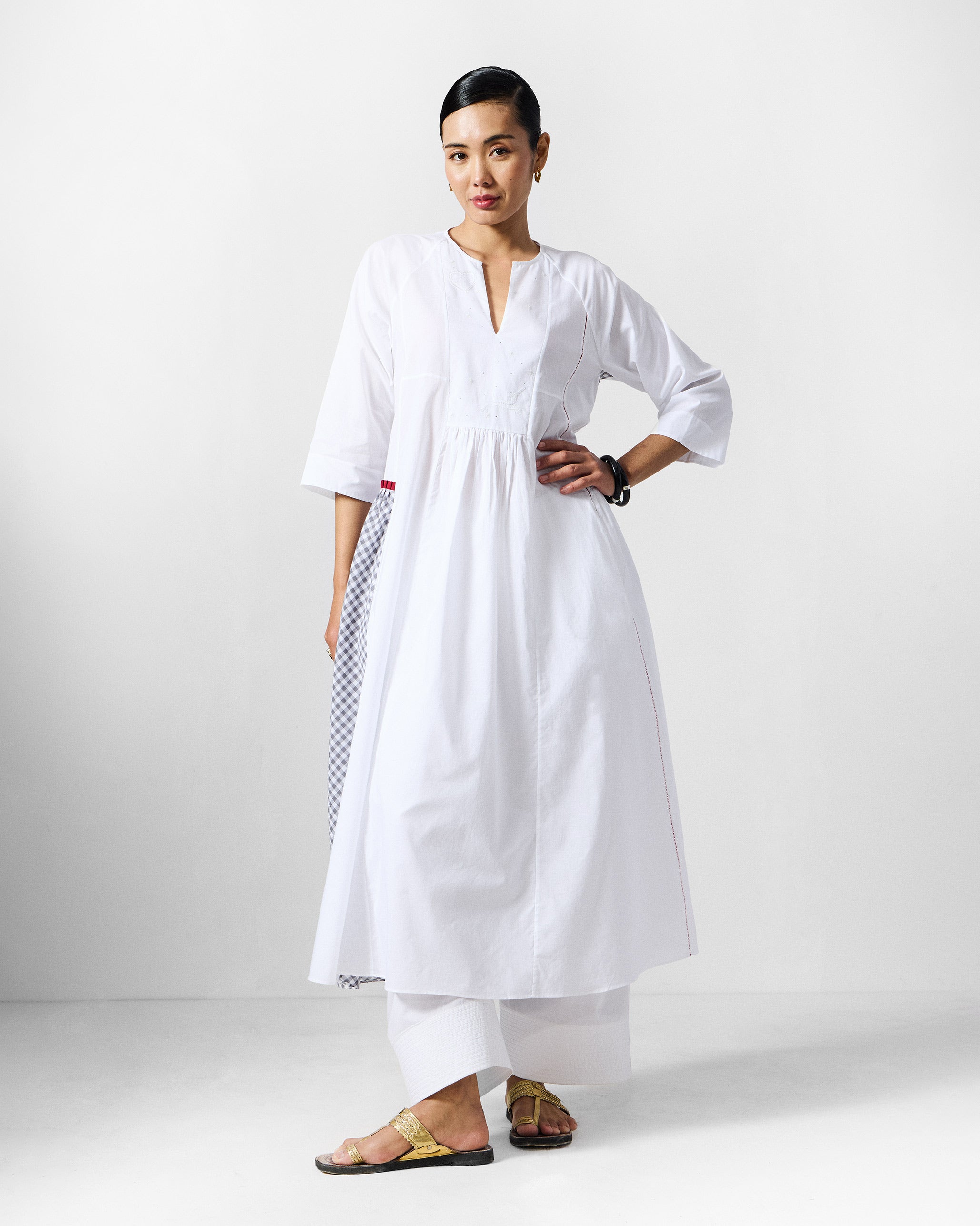 The Torsa Kurta Set - White