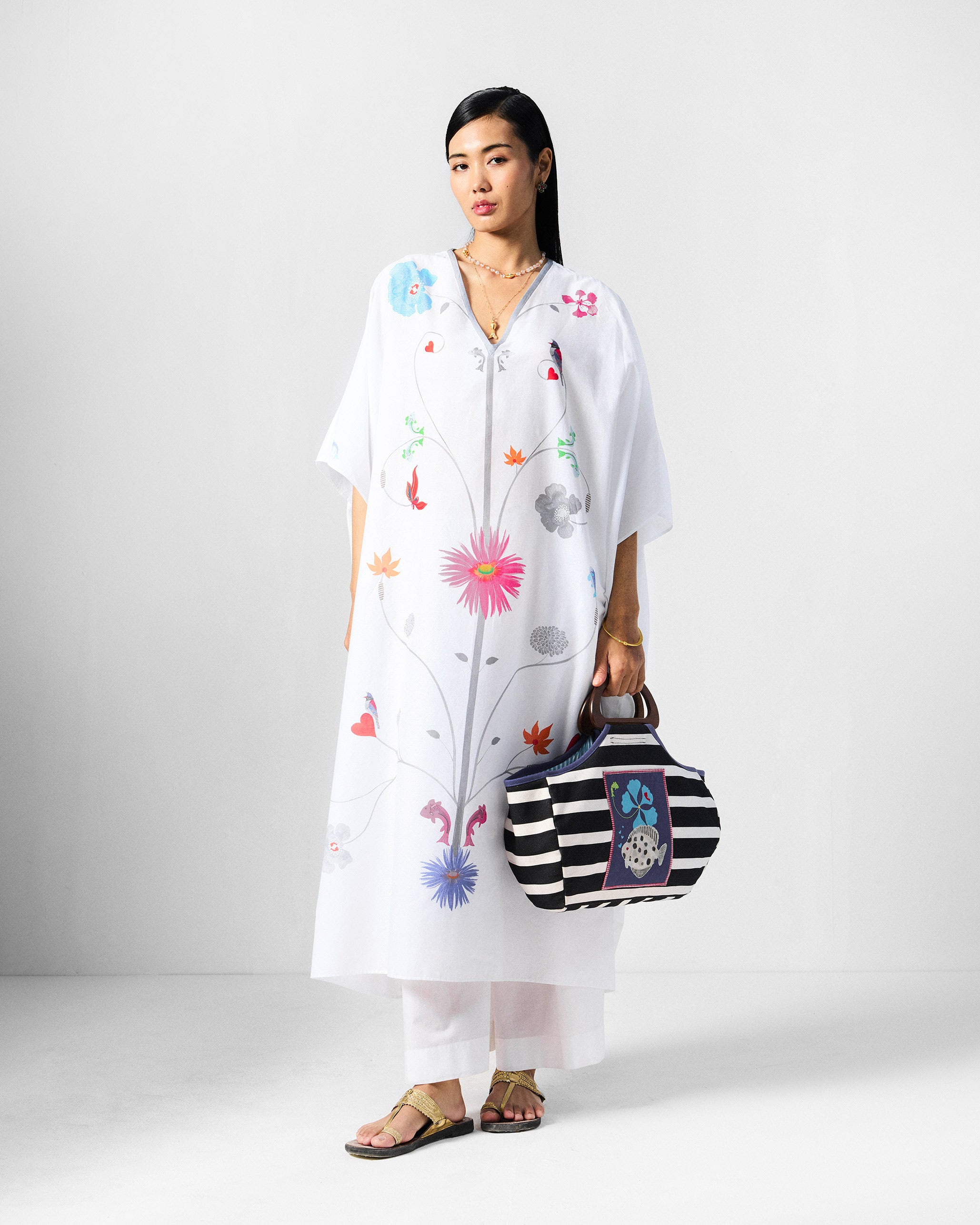 The Kohima Kaftan Set - Multicolour
