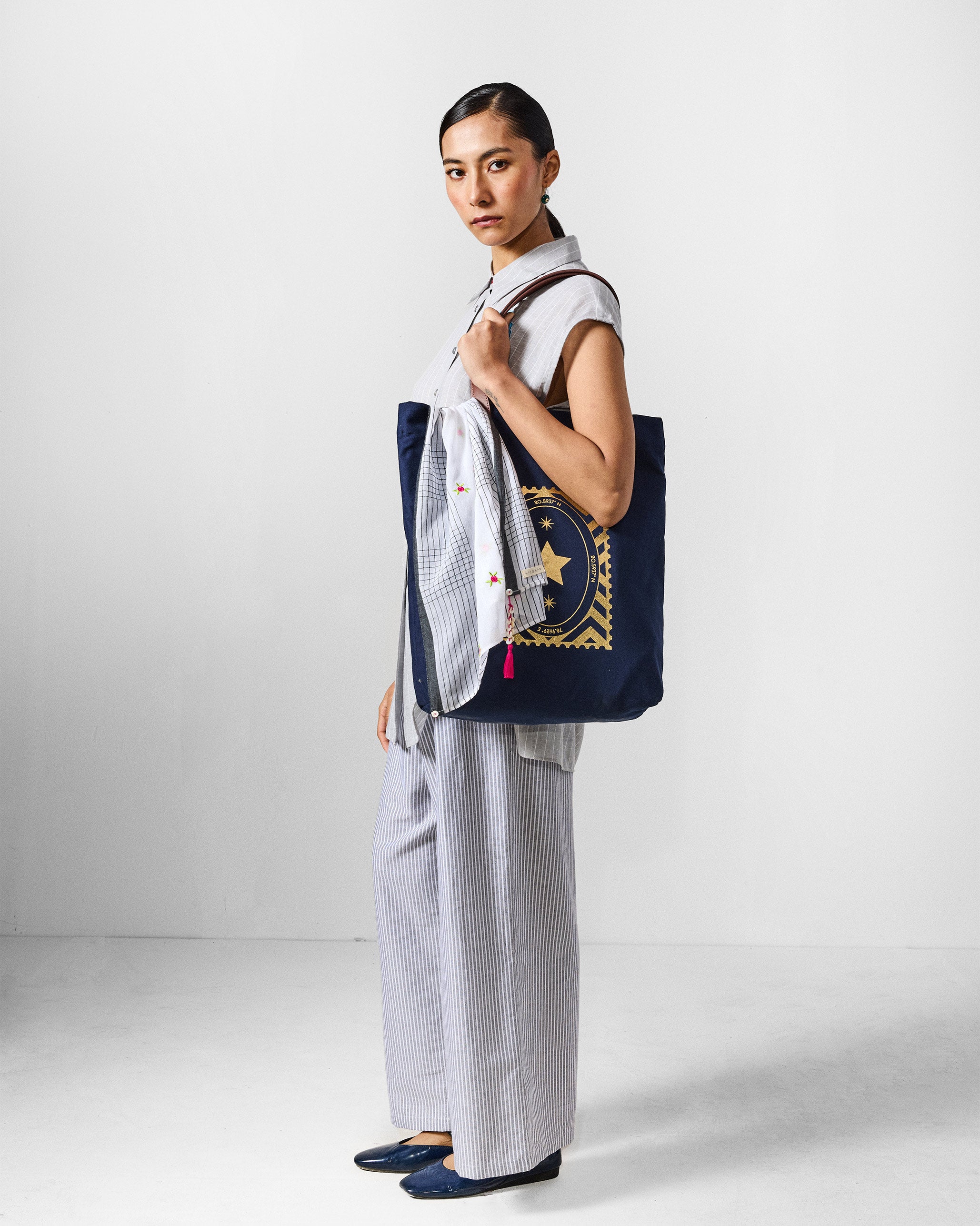 The Rin Top Set - Grey & White Stripes