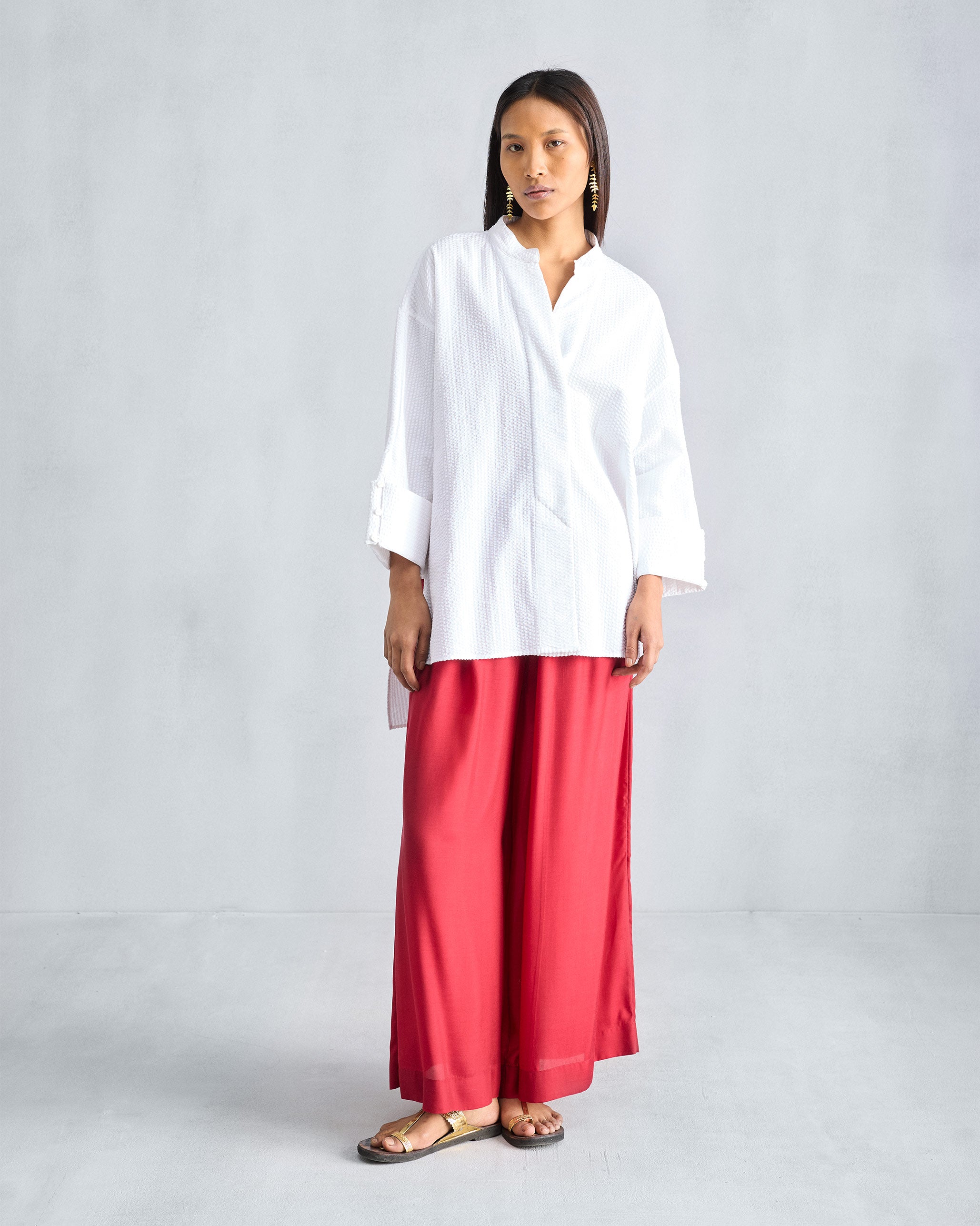 Cirrus Shirt - White Seersucker
