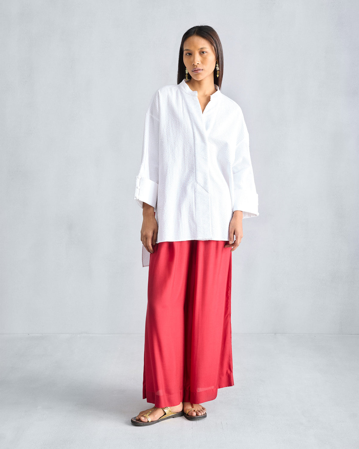 Cirrus Shirt - White Seersucker