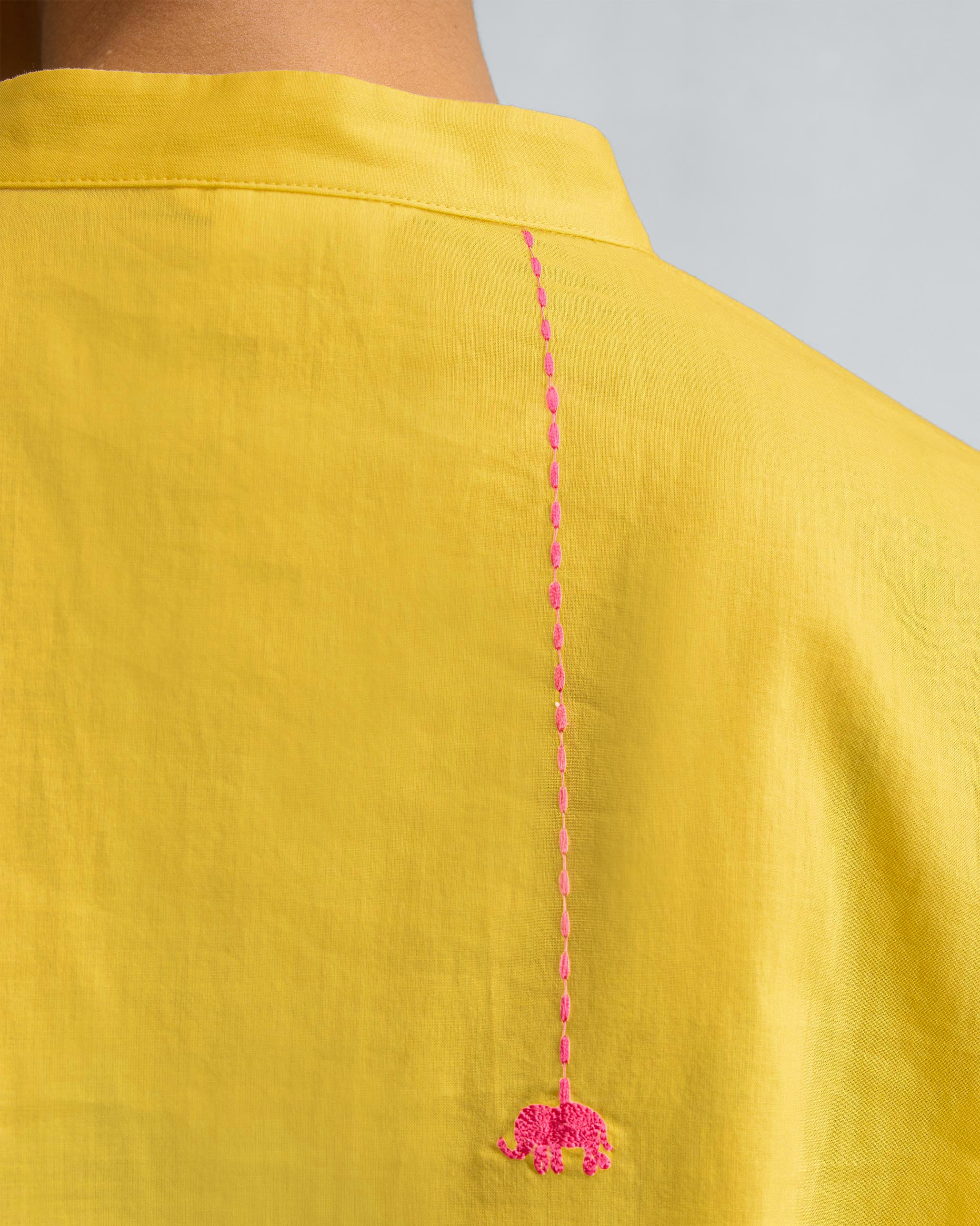The Basic Mid Length Kurta Set - Yellow