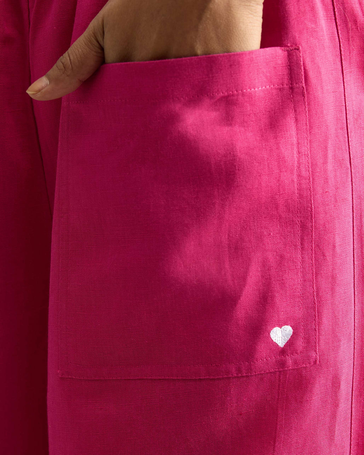 The Mandarin Collar Top Set - Fuchsia