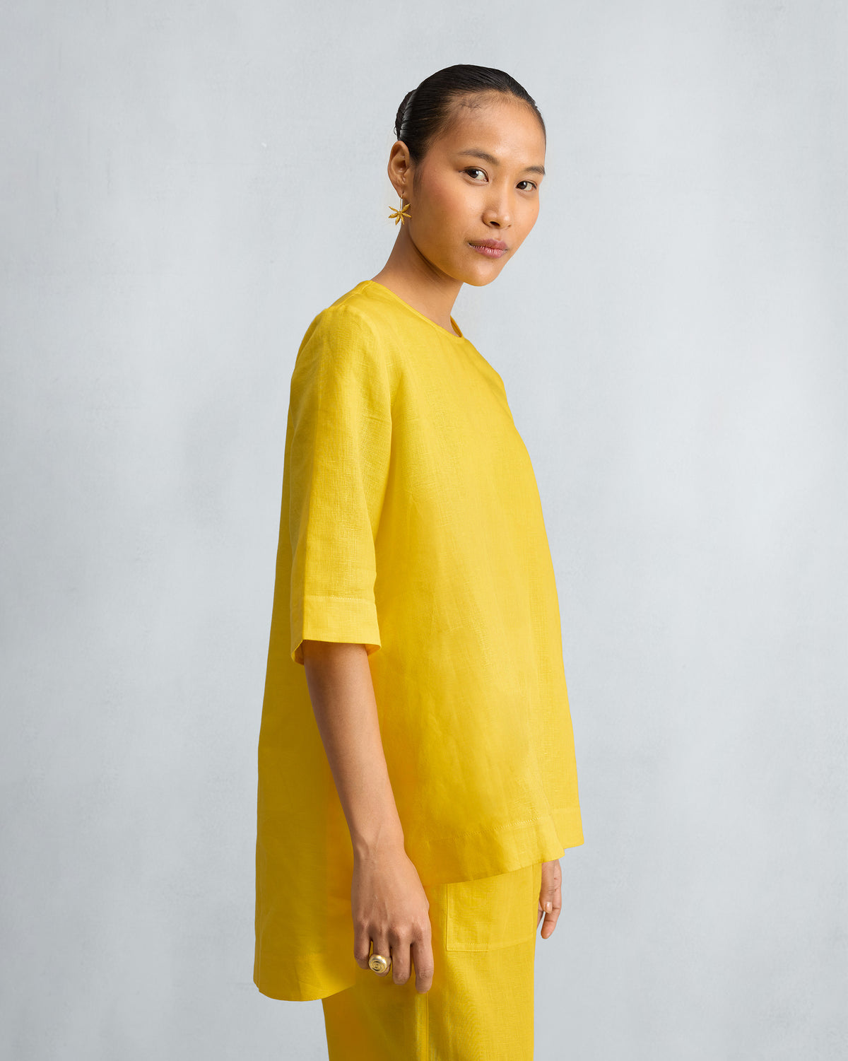 The High Slit Top Set - Yellow