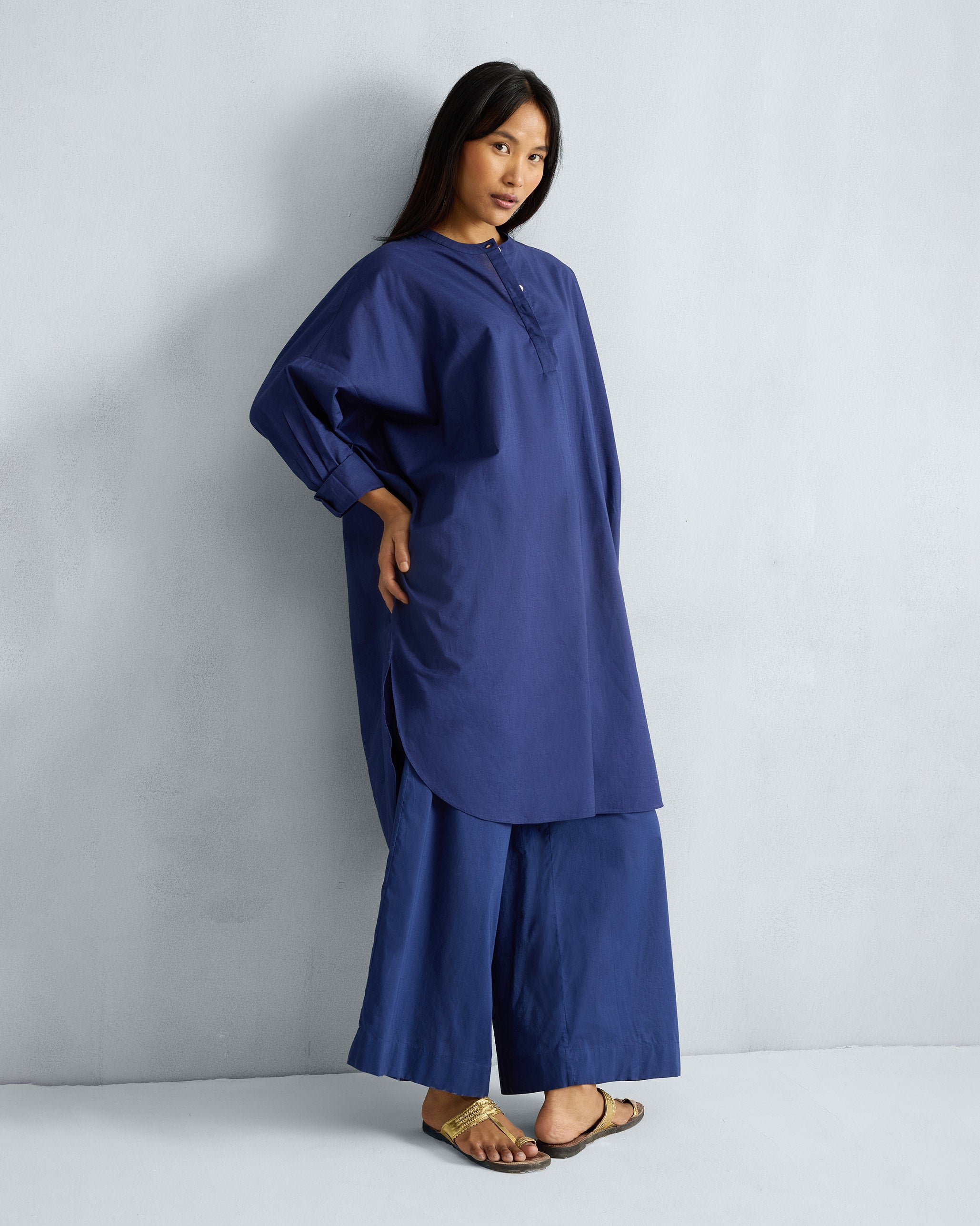 The Lazy Sunday Tunic Set - Ink Blue