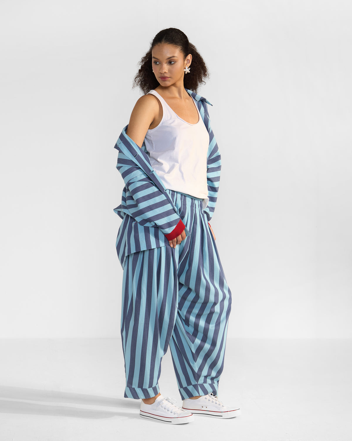The Ambrai Jacket Set - Blue Stripes