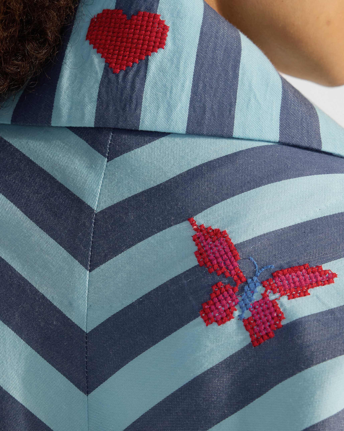 The Ambrai Jacket Set - Blue Stripes