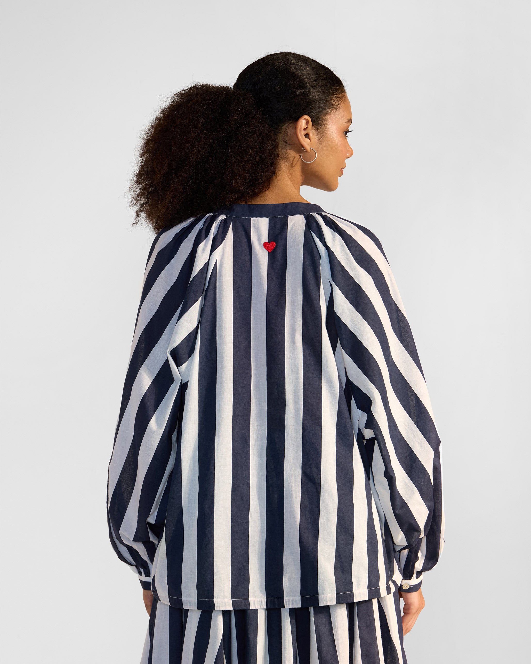 The Zaya Top Set - Blue & White Stripes