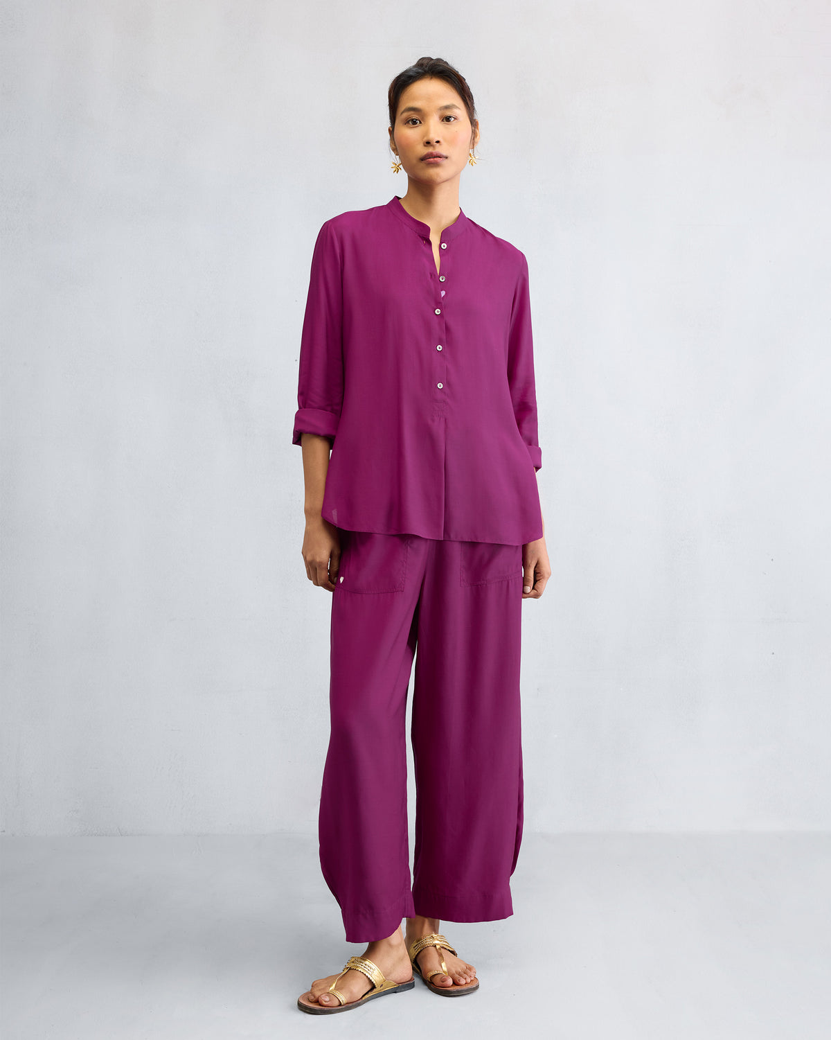 The Mandarin Collar Top Set
