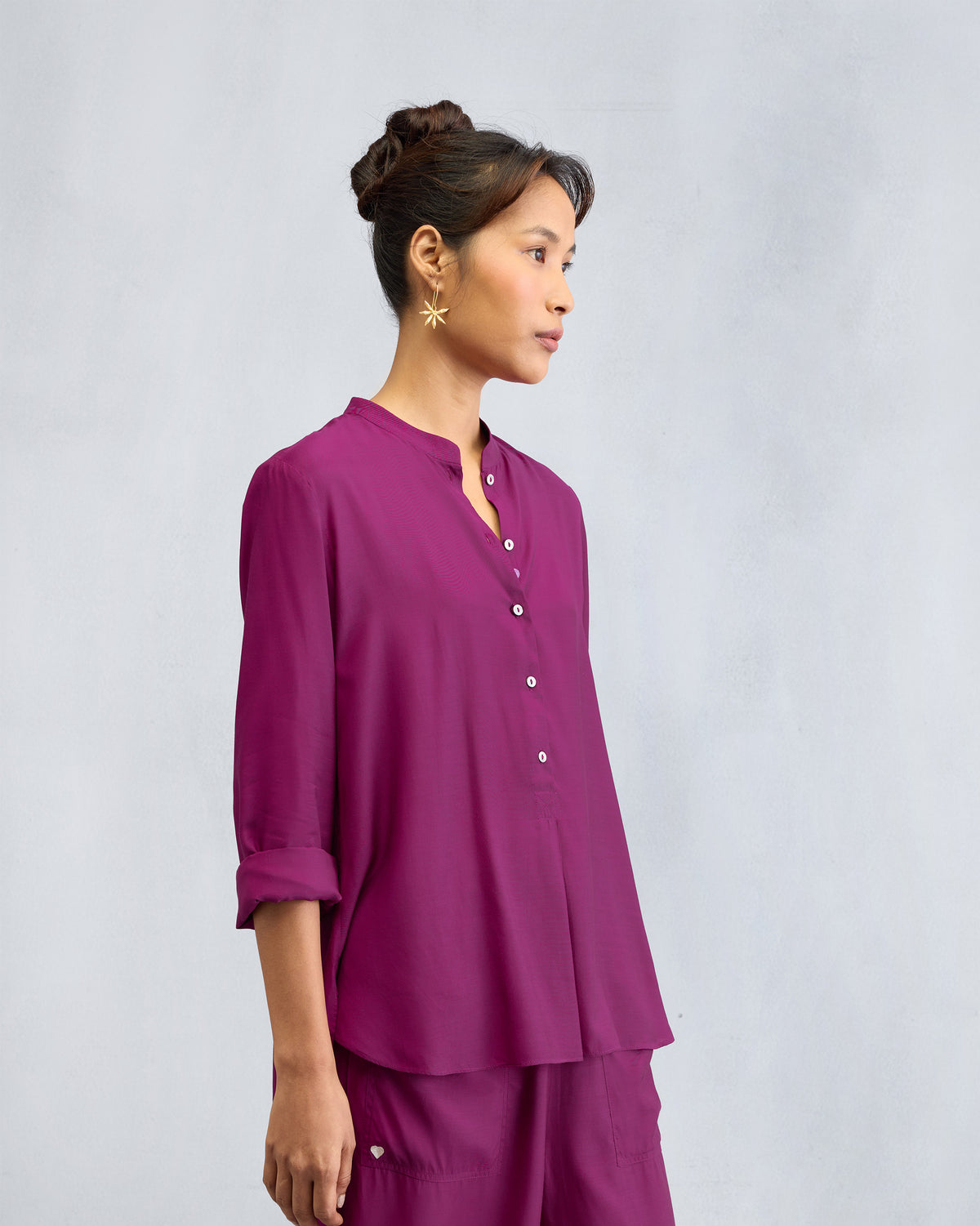 The Mandarin Collar Top Set
