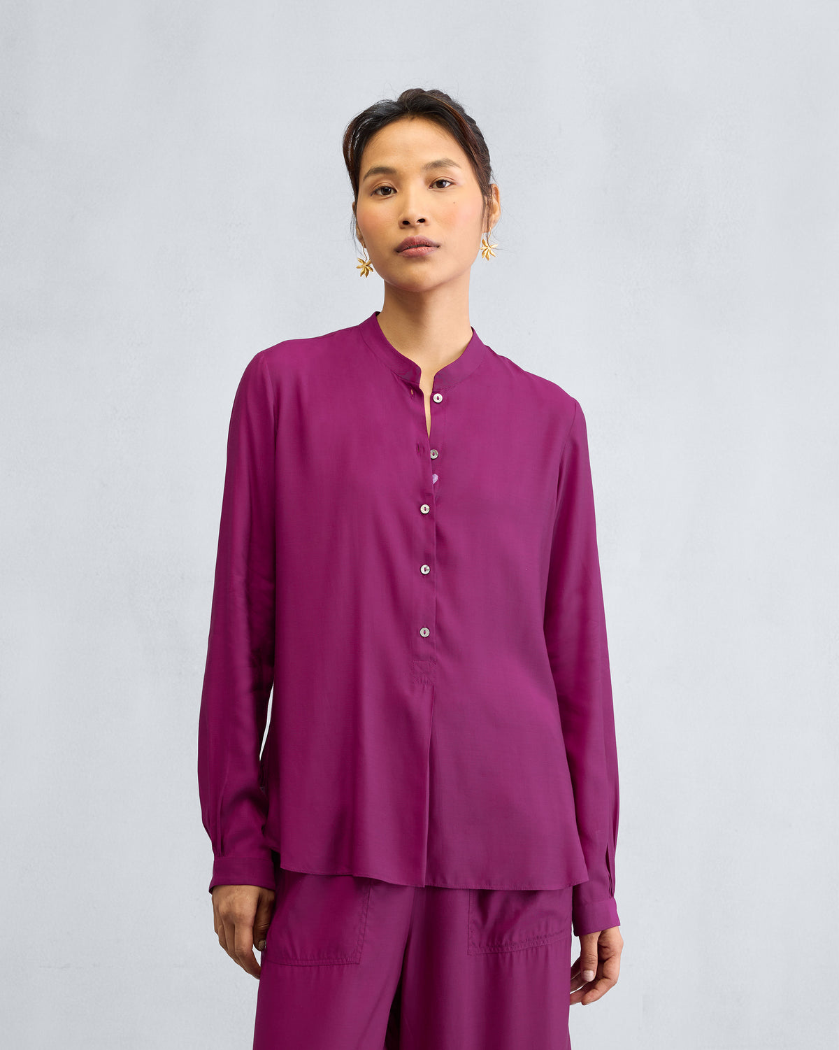 The Mandarin Collar Top Set