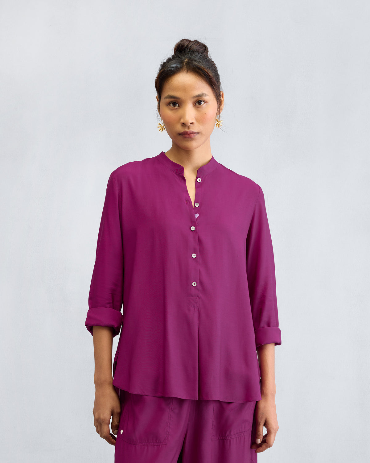 The Mandarin Collar Top Set