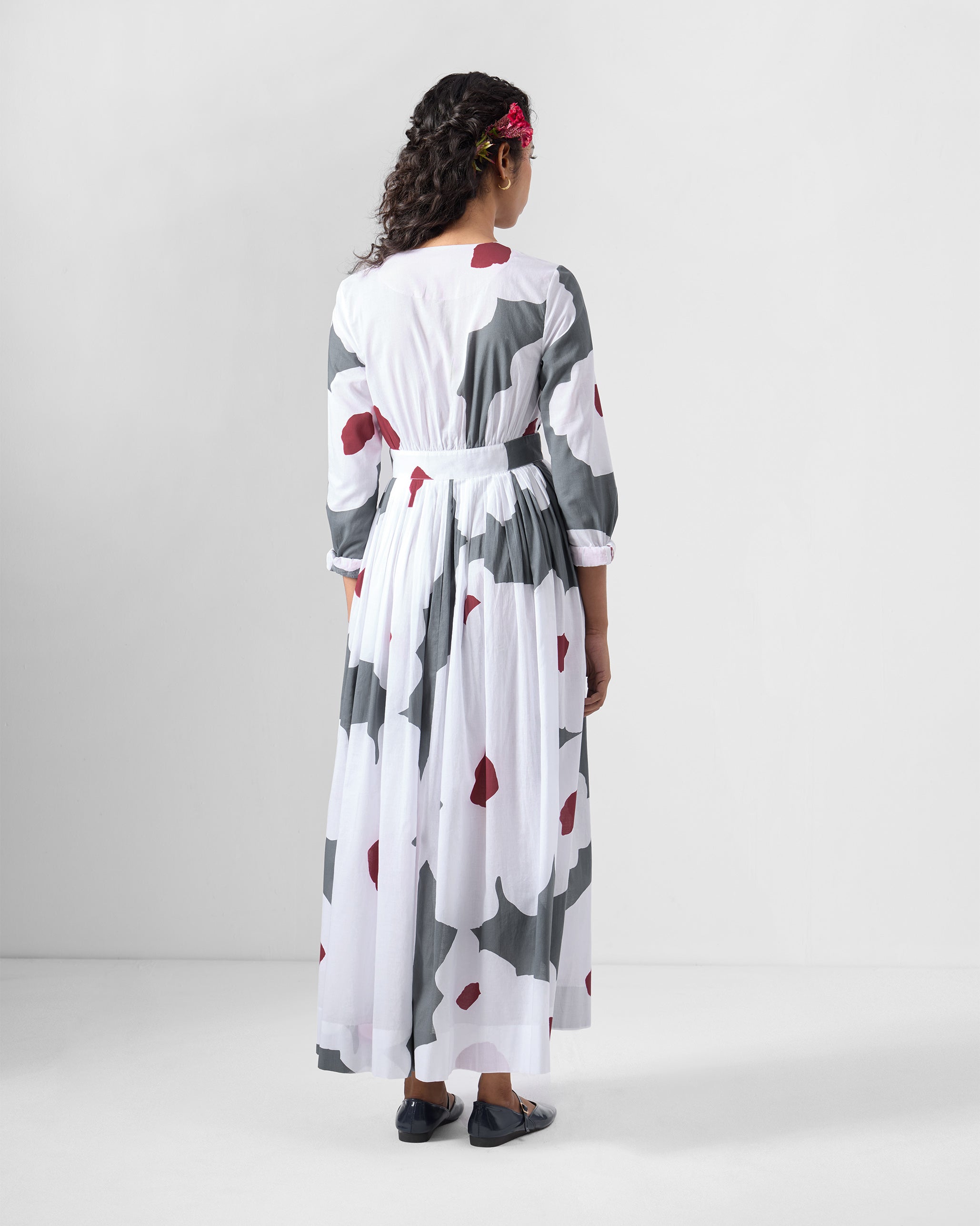 Nico Dress - Grey & White