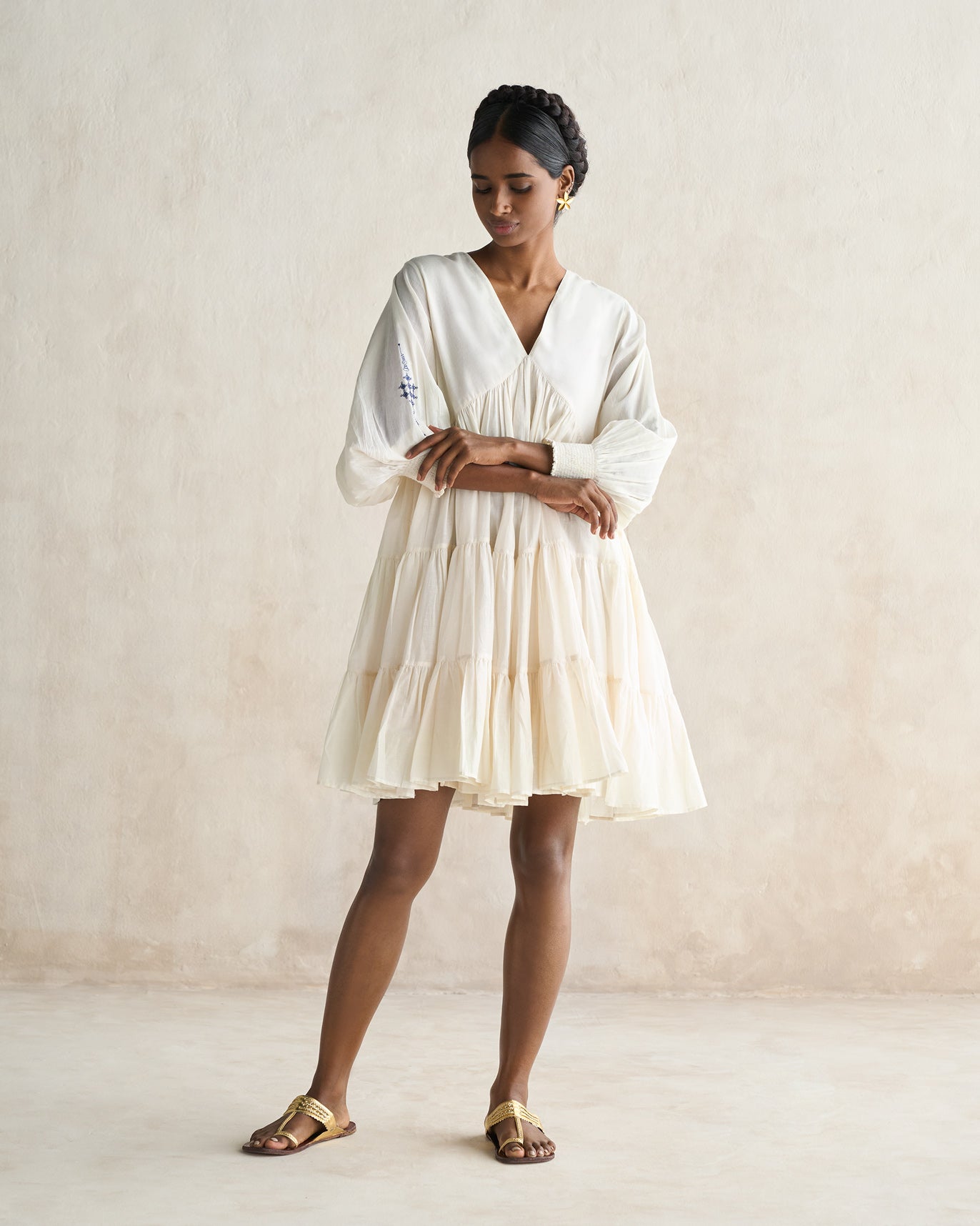Temple Tier Dress - Ivory