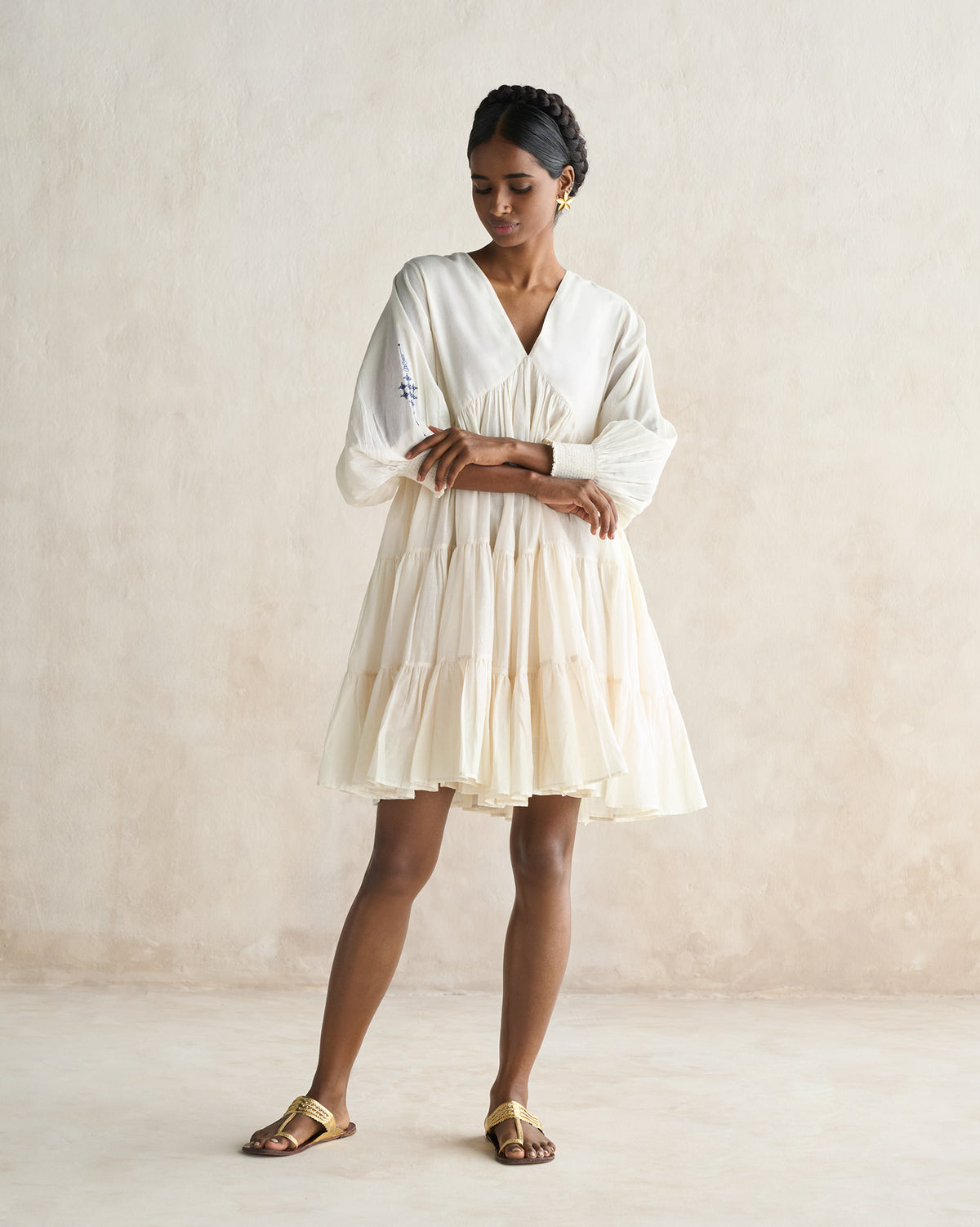Temple Tier Dress - Ivory