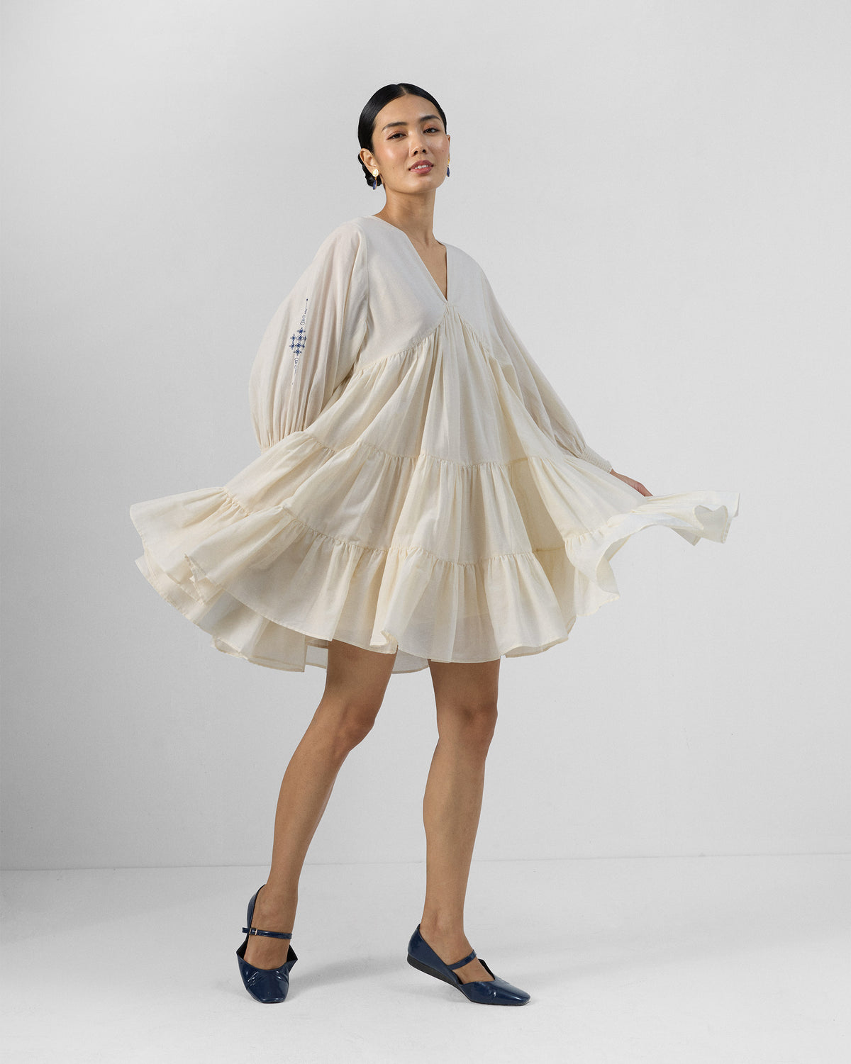 Temple Tier Dress - Ivory