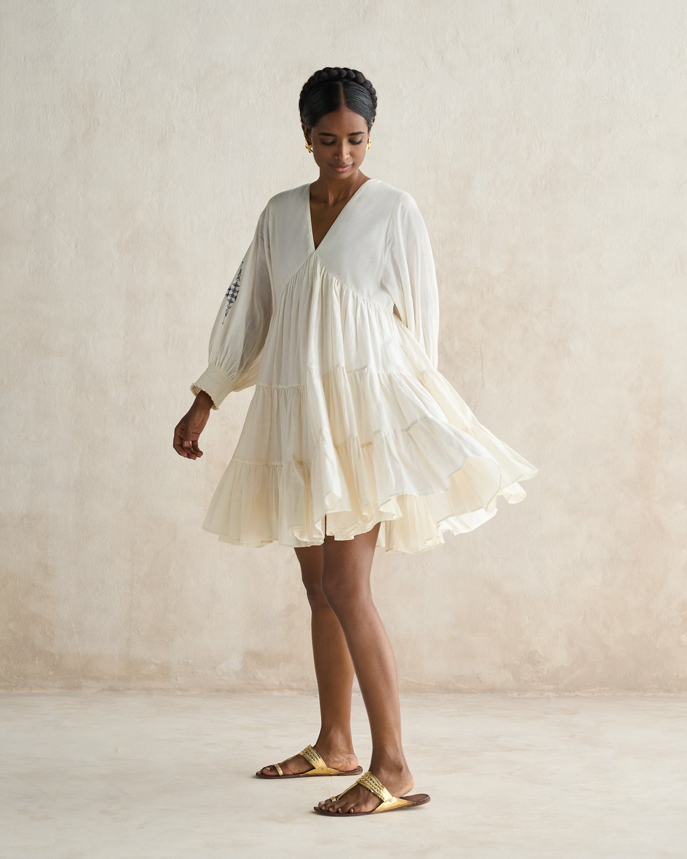 Temple Tier Dress - Ivory
