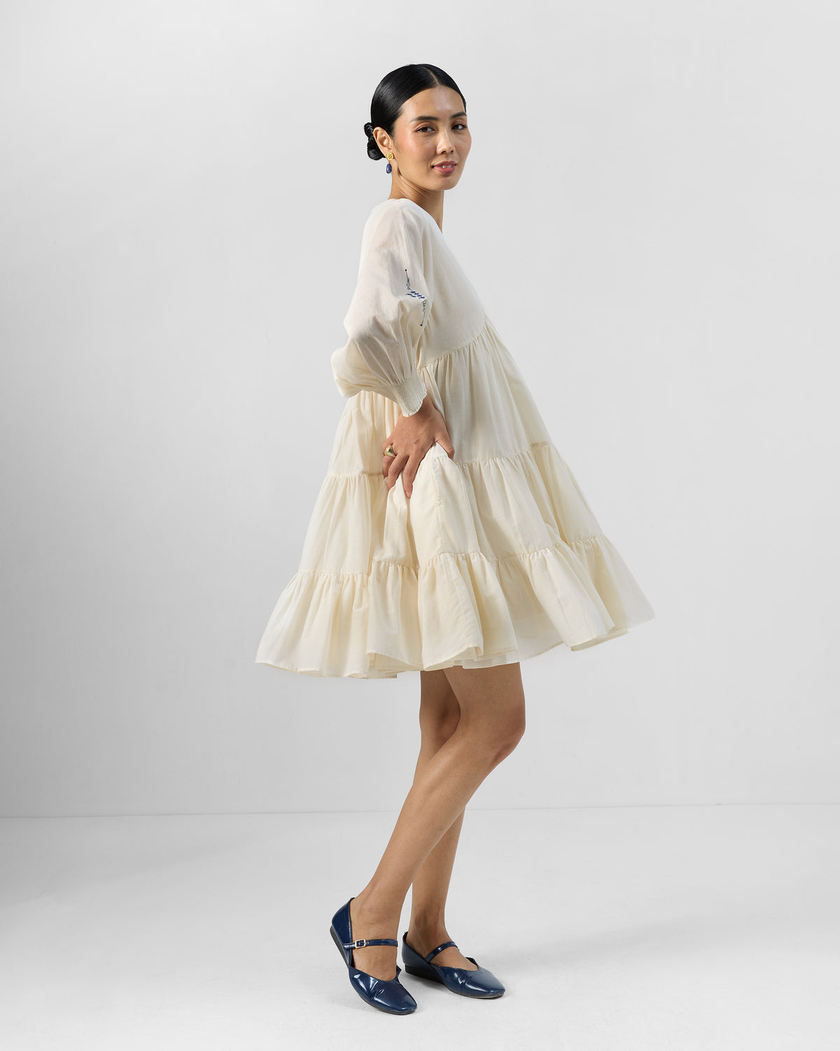 Temple Tier Dress - Ivory